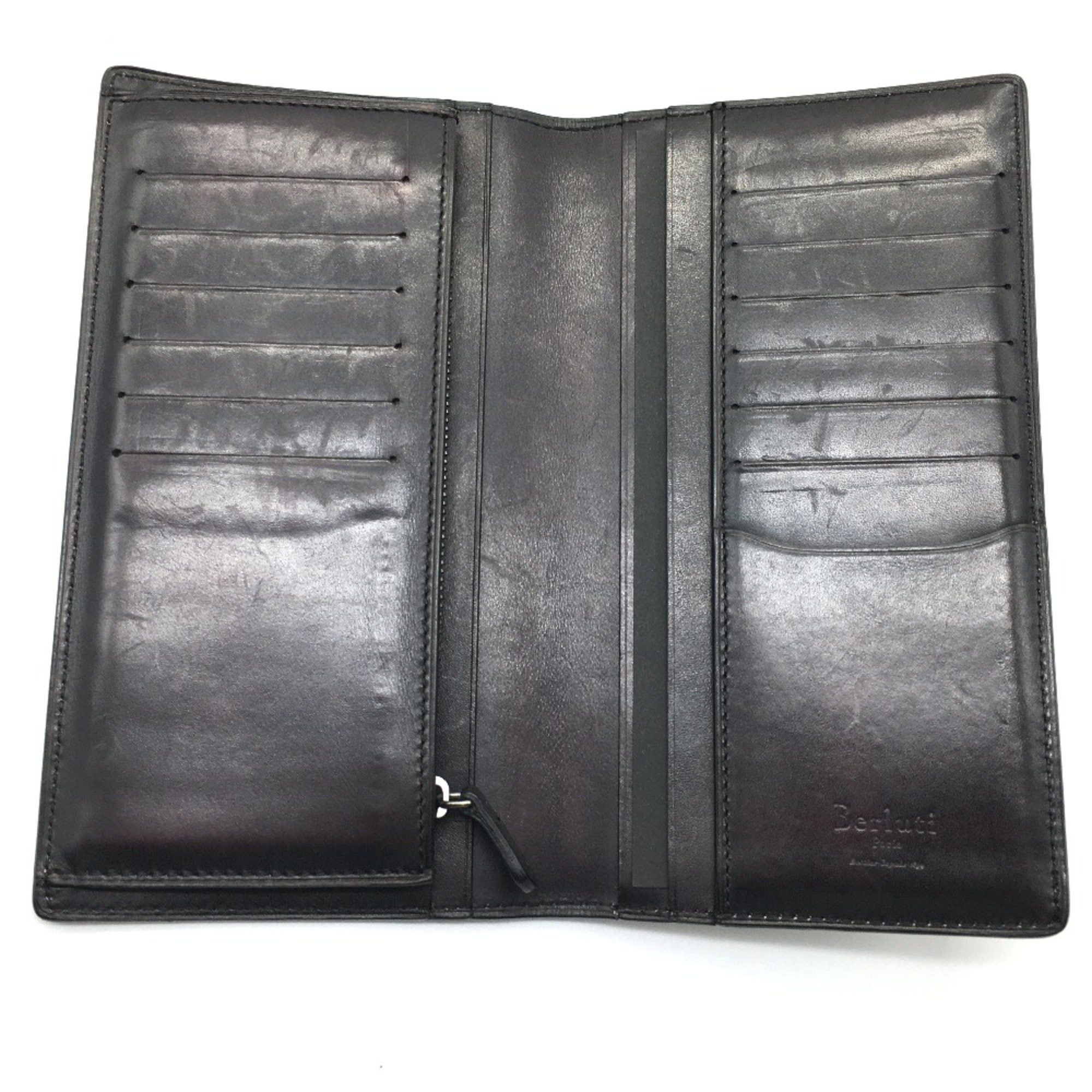 Berluti Berlutti calligraphy Long Wallet Leather accessory Long wallet Folded wallet purple Dark Purple Based x Black Size ONE SIZE - 6 Thumbnail