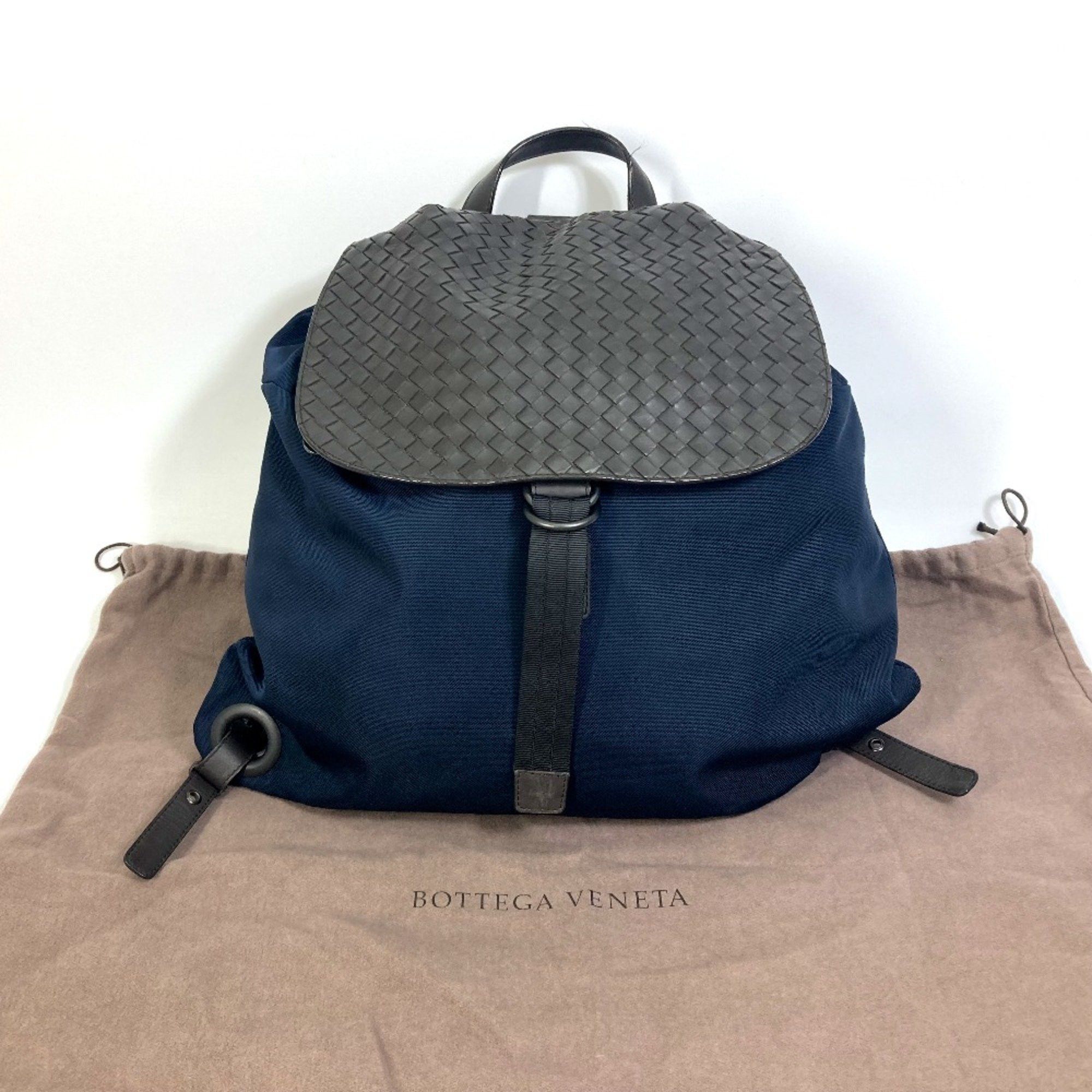 Bottega Veneta BOTTEGA VENETA 409595 Intrecciato Backpack Backpack Navy x Brown Size ONE SIZE - 15 Thumbnail