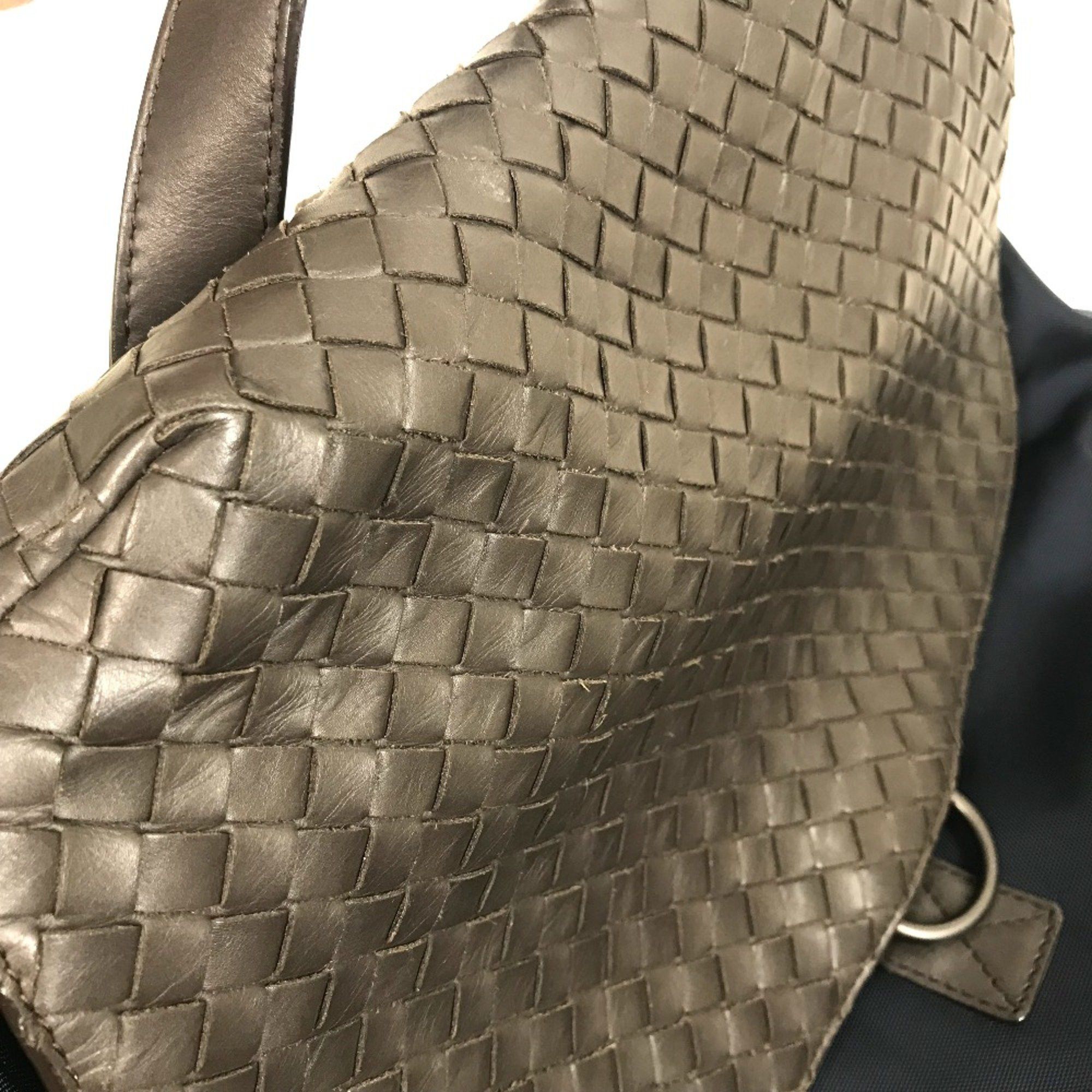 Bottega Veneta BOTTEGA VENETA 409595 Intrecciato Backpack Backpack Navy x Brown Size ONE SIZE - 7 Thumbnail