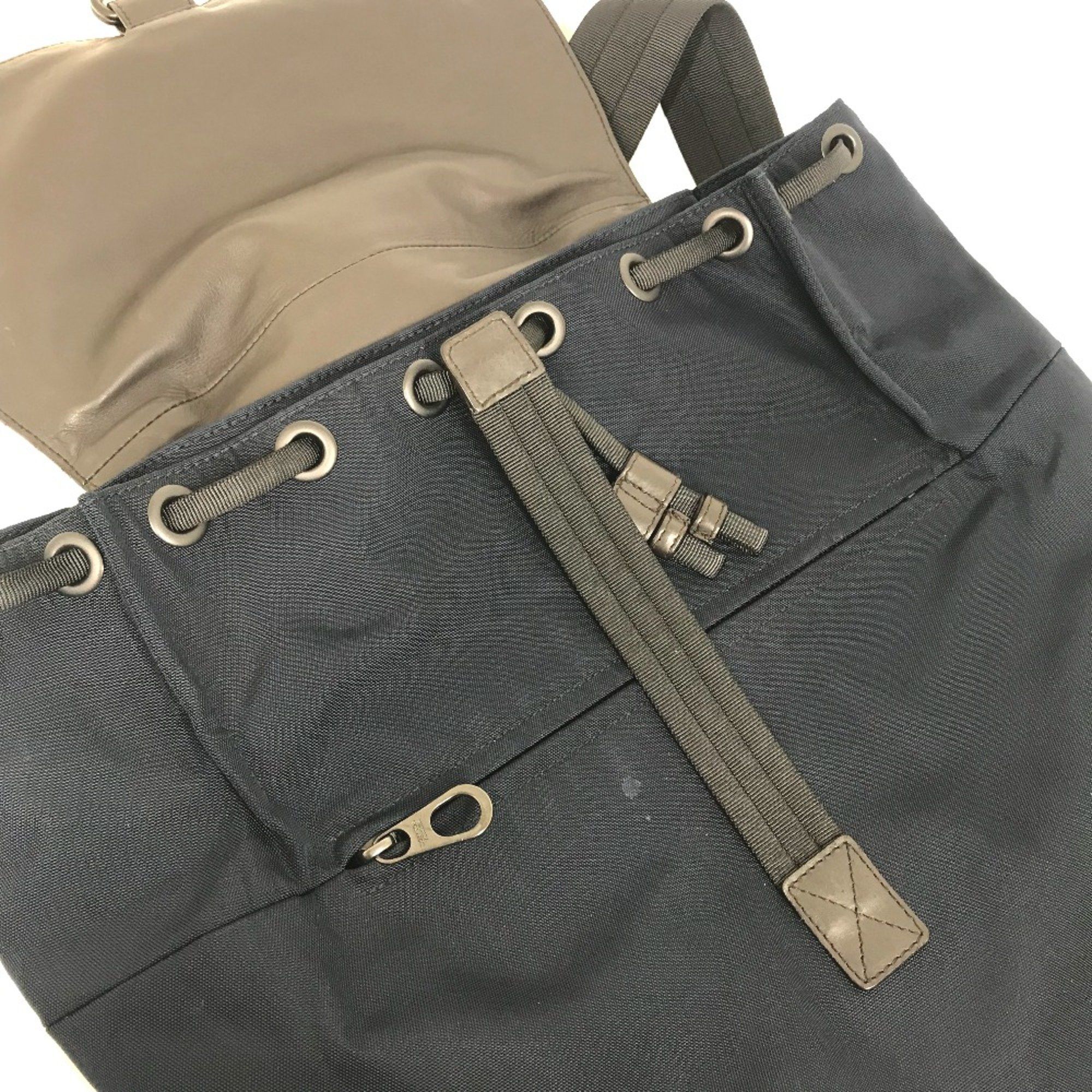 Bottega Veneta BOTTEGA VENETA 409595 Intrecciato Backpack Backpack Navy x Brown Size ONE SIZE - 9 Thumbnail