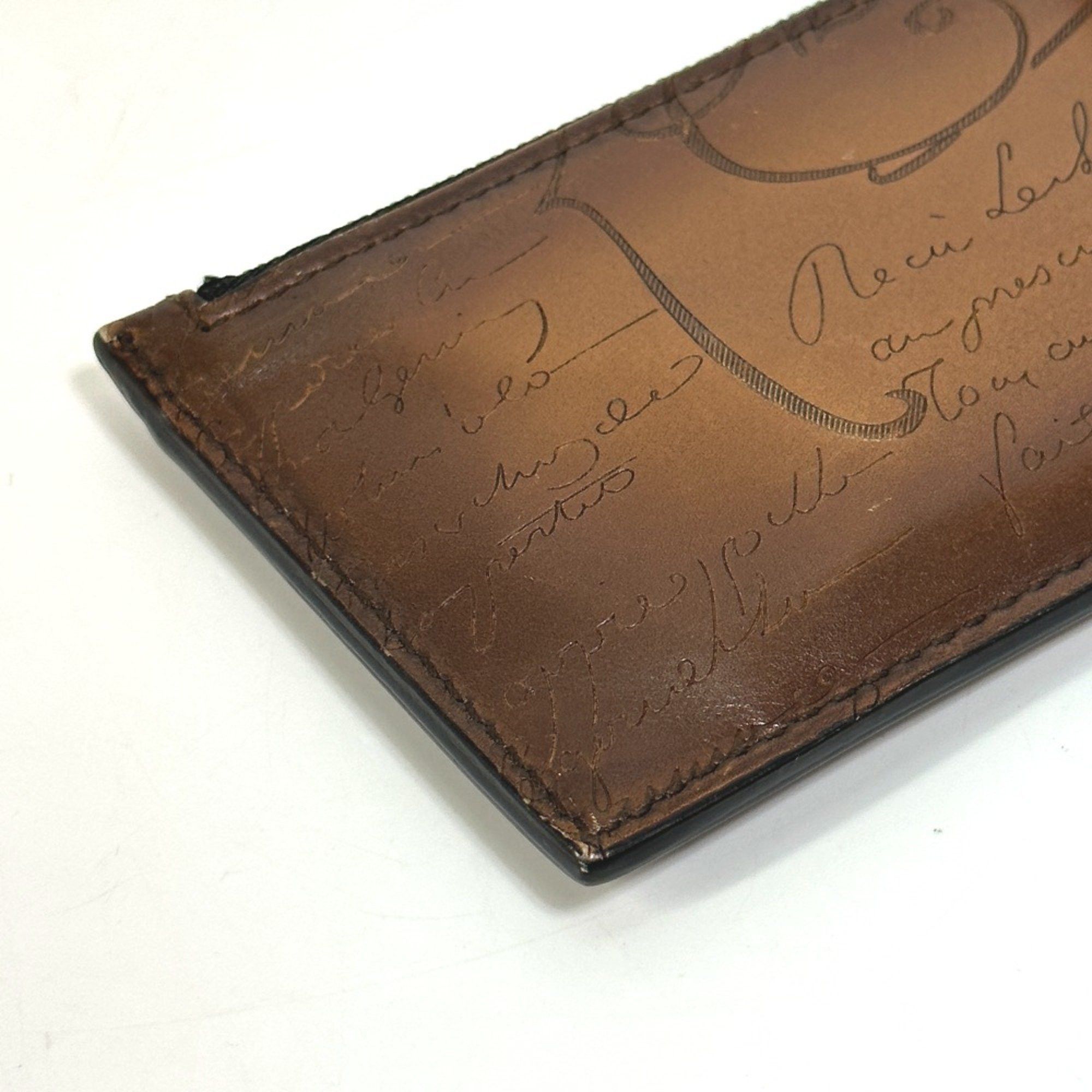 Berluti Berlutti Cali Graffiti With key ring Card Case Brown Size ONE SIZE - 5 Thumbnail