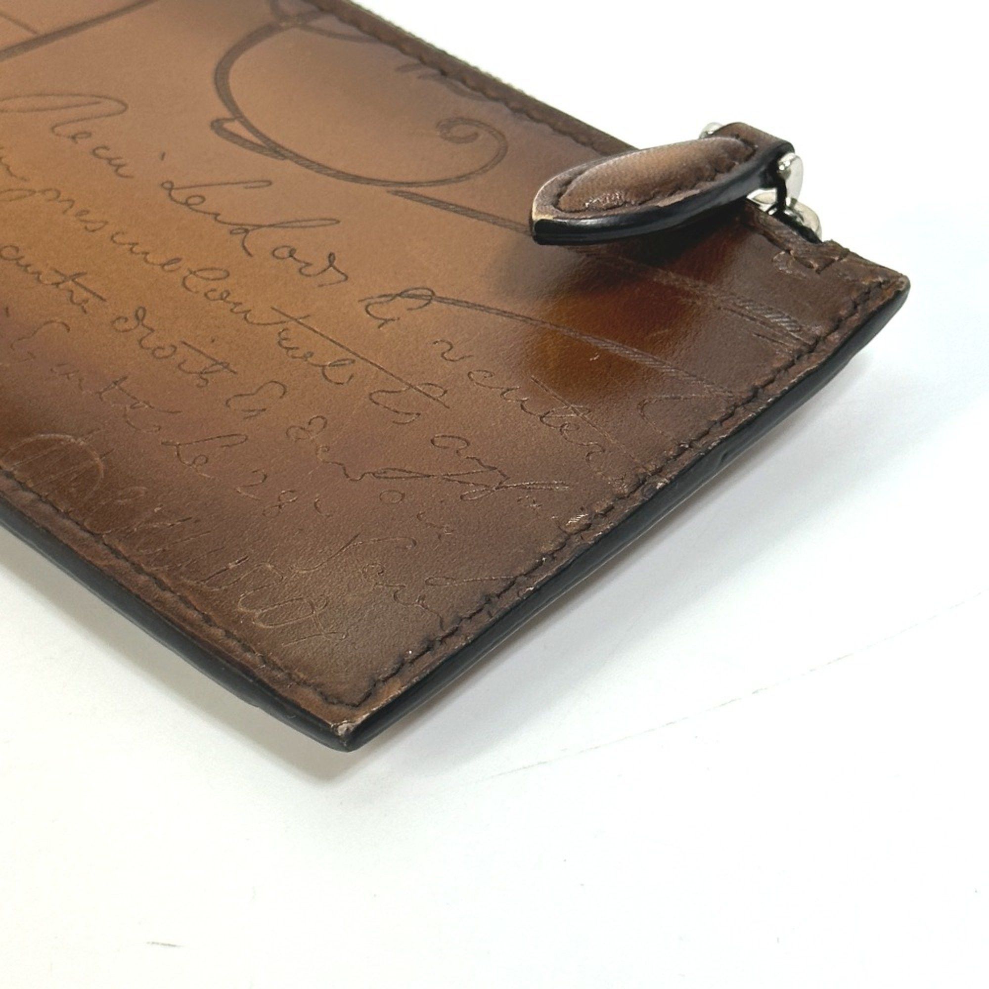 Berluti Berlutti Cali Graffiti With key ring Card Case Brown Size ONE SIZE - 4 Thumbnail