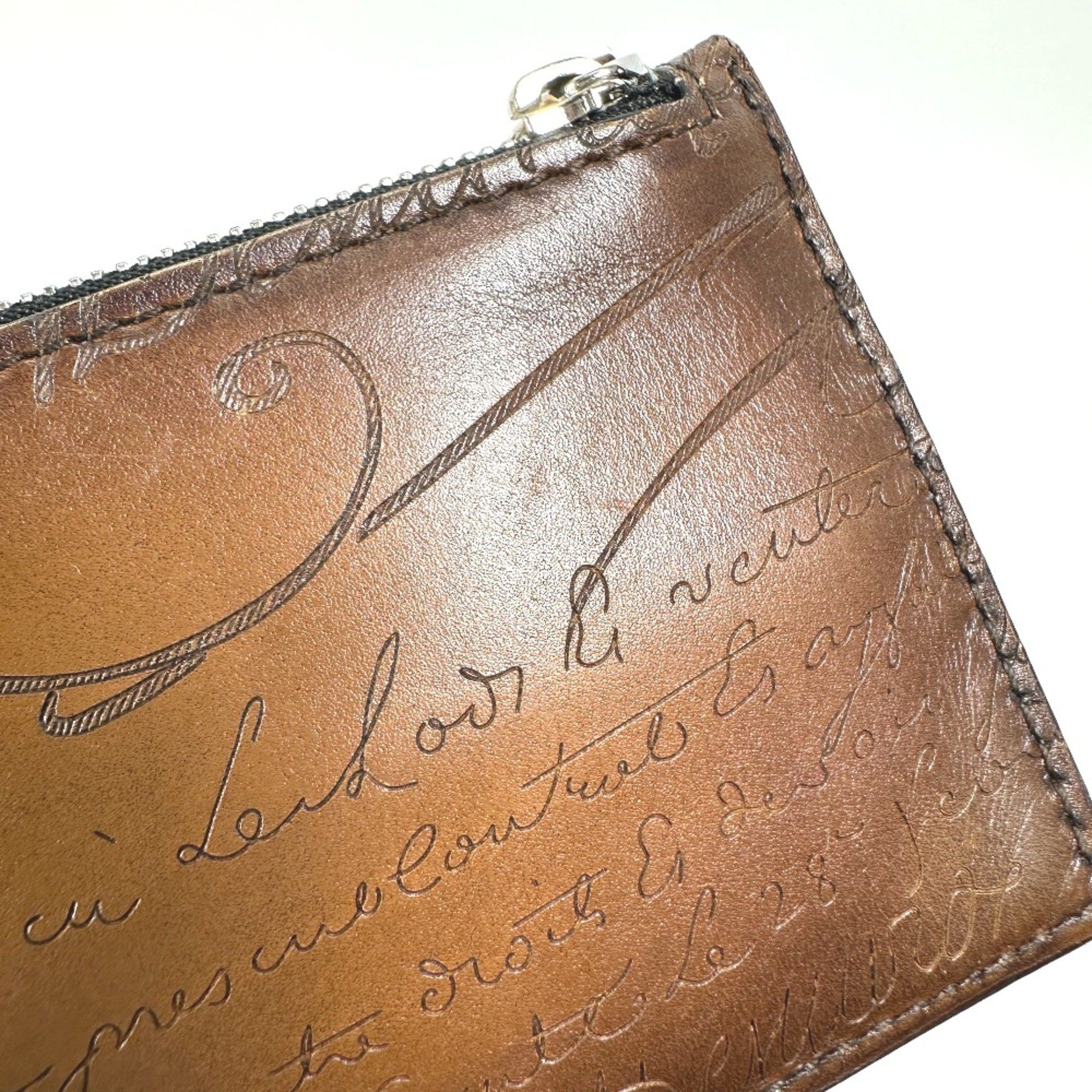 Berluti Berlutti Cali Graffiti With key ring Card Case Brown Size ONE SIZE - 10 Thumbnail
