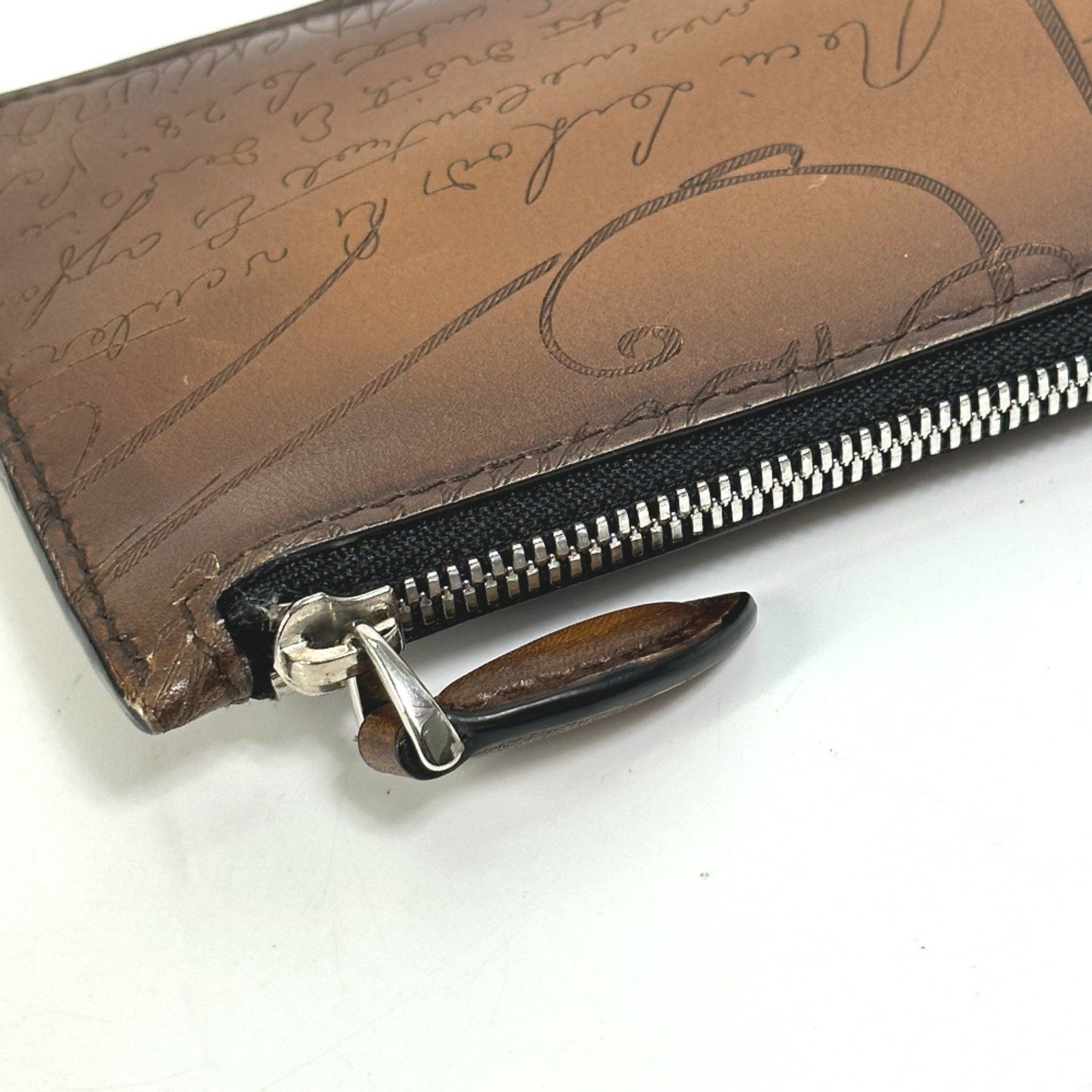 Berluti Berlutti Cali Graffiti With key ring Card Case Brown Size ONE SIZE - 6 Thumbnail