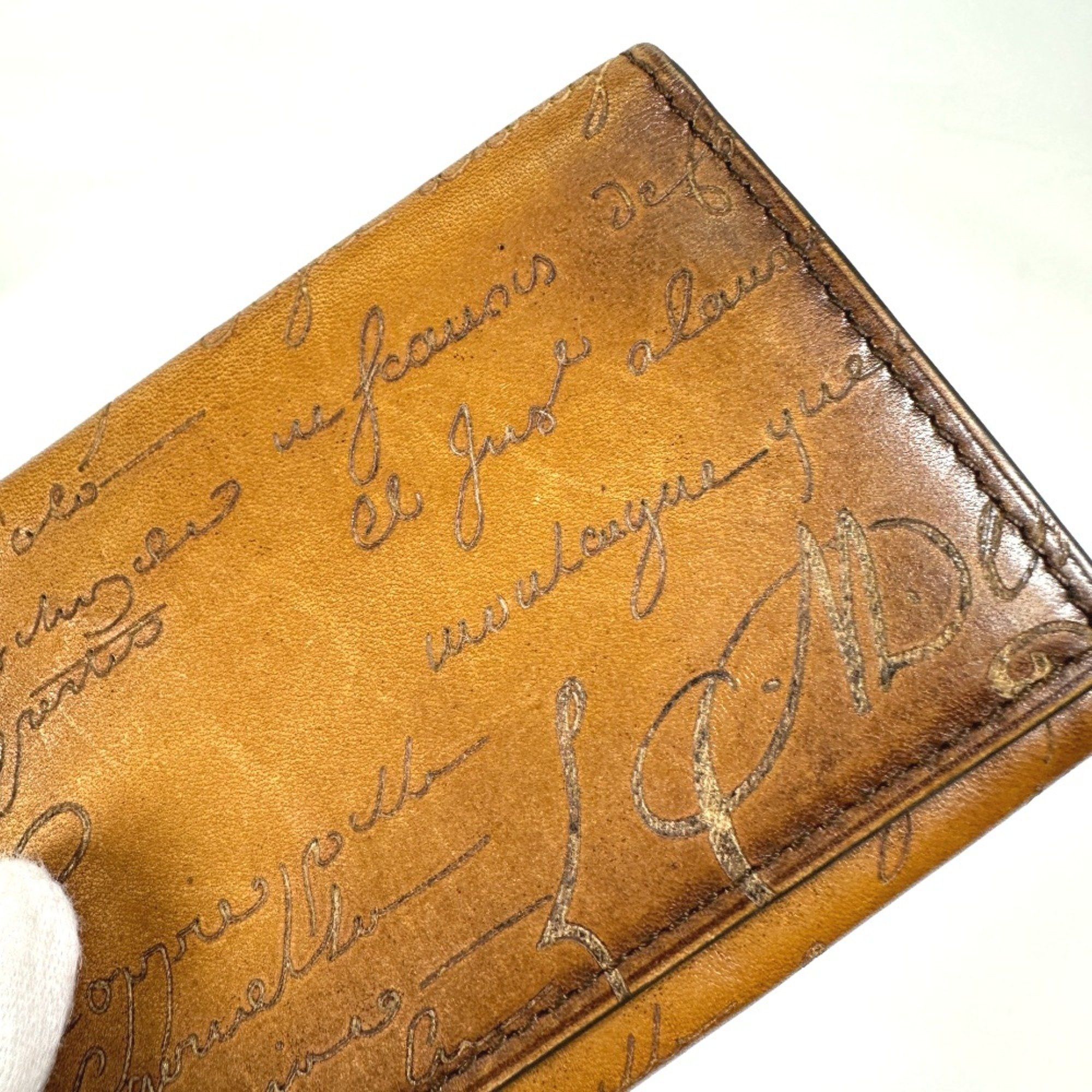 Berluti Berlutti Cali Graffiti name card holder Card Case Brown Size ONE SIZE - 12 Thumbnail