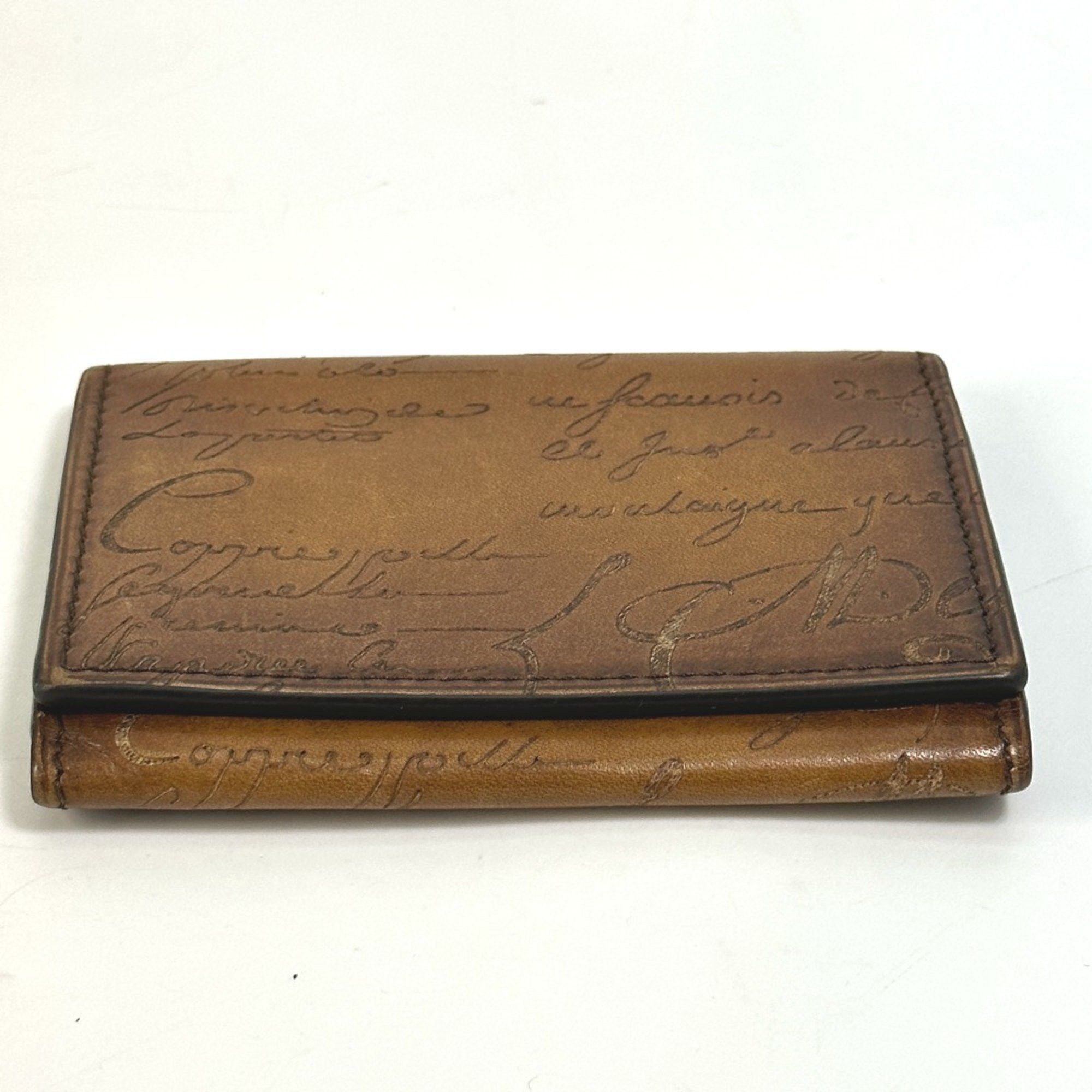 Berluti Berlutti Cali Graffiti name card holder Card Case Brown Size ONE SIZE - 3 Thumbnail