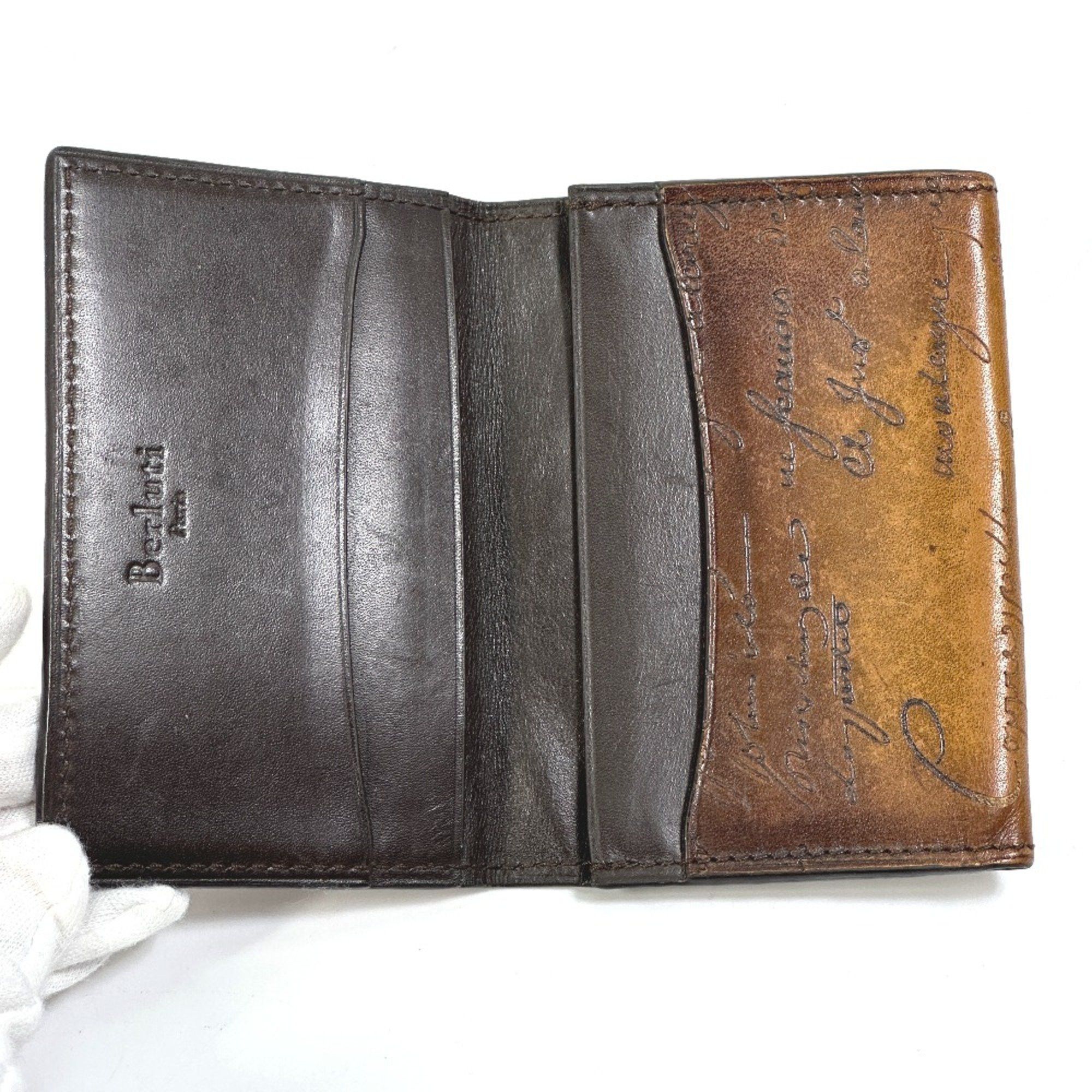 Berluti Berlutti Cali Graffiti name card holder Card Case Brown Size ONE SIZE - 7 Thumbnail