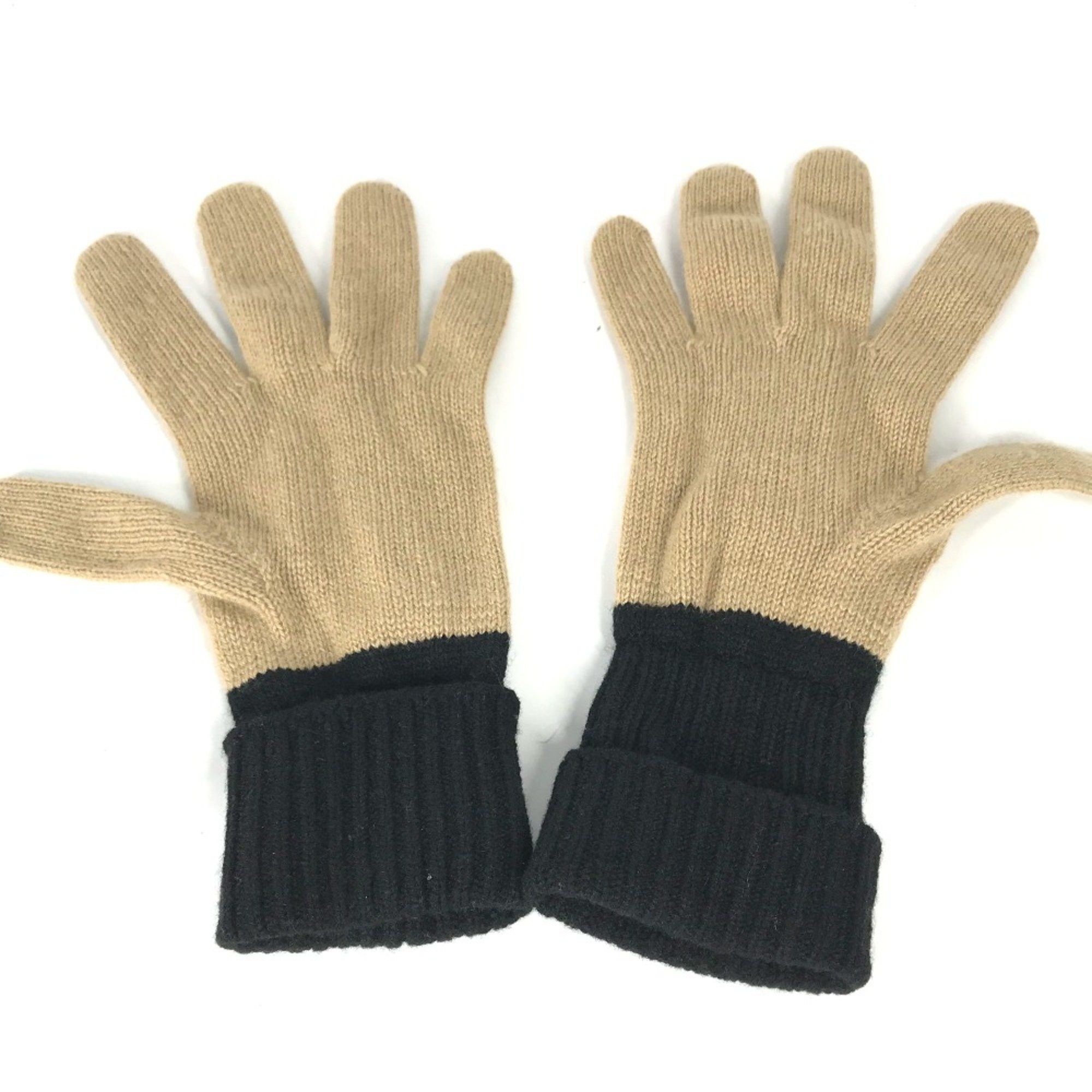 Burberry Burberry Bicolor Glove gloves Beige Black Size ONE SIZE - 9 Thumbnail