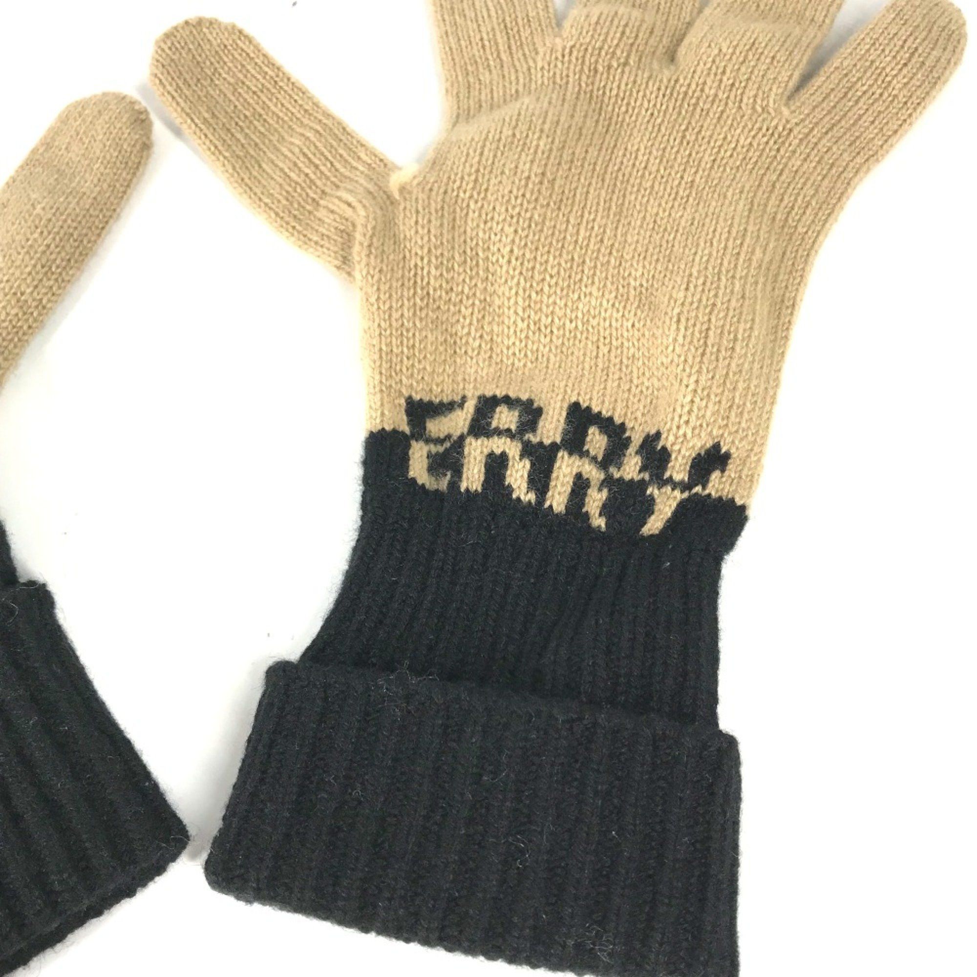 Burberry Burberry Bicolor Glove gloves Beige Black Size ONE SIZE - 7 Thumbnail
