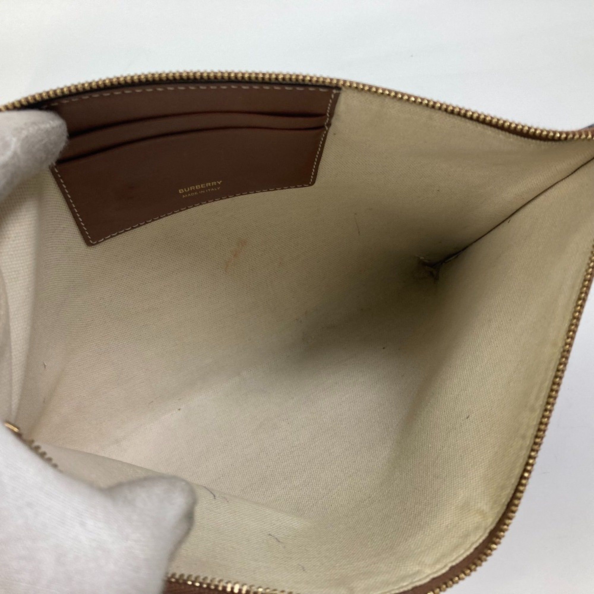Burberry Burberry Bag TB whole pattern bag zipper zip Clutch bag Brown Size ONE SIZE - 9 Thumbnail
