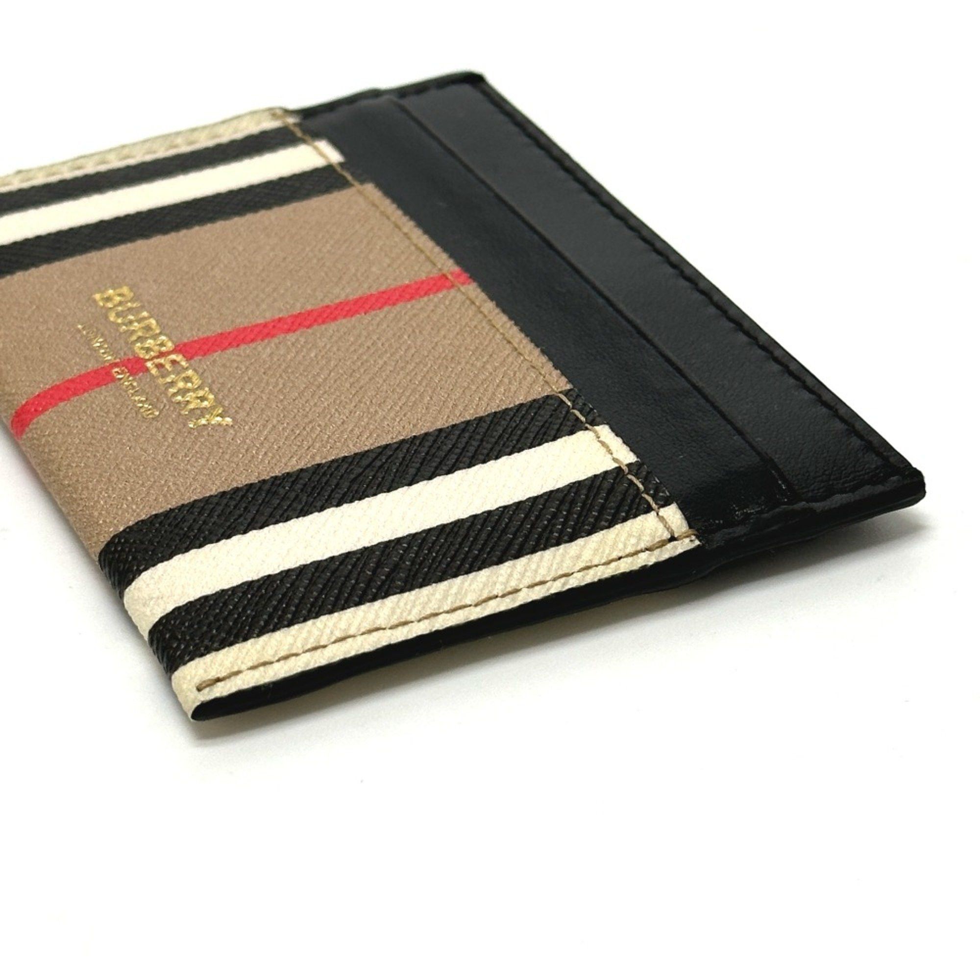 Burberry Burberry Business Card Holder Pass Case Card Case Beige Black Size ONE SIZE - 4 Thumbnail