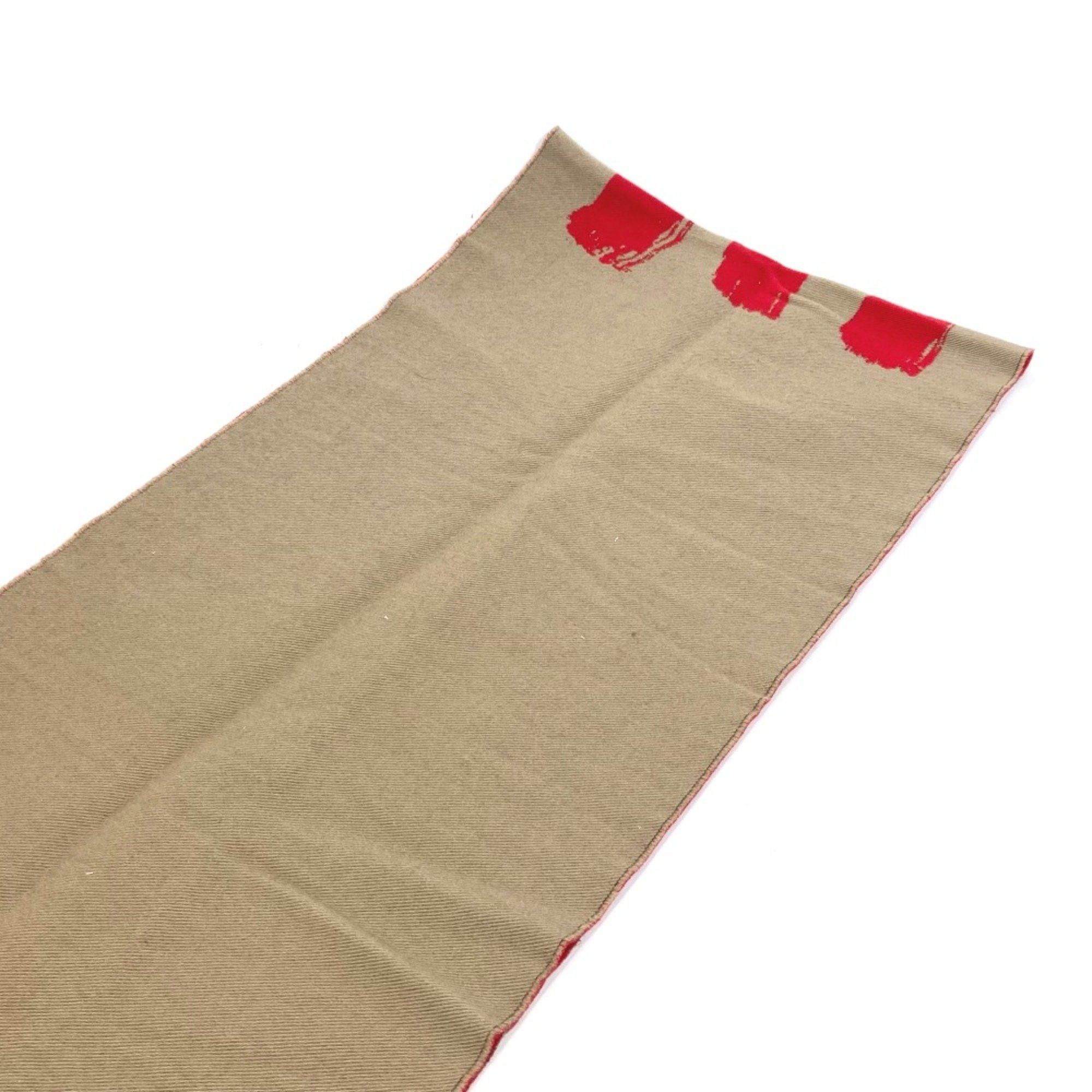 Burberry Burberry 8037534 fringe LOVE Scarf Brown Red Size ONE SIZE - 9 Thumbnail