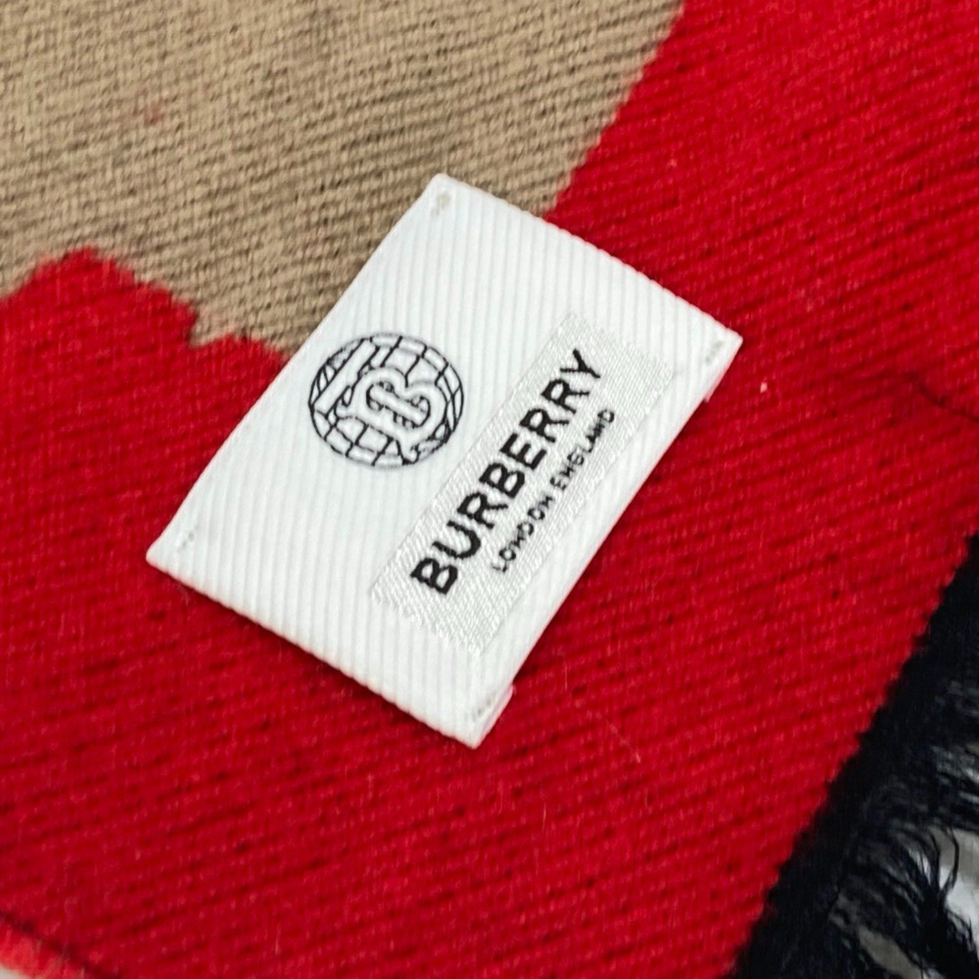 Burberry Burberry 8037534 fringe LOVE Scarf Brown Red Size ONE SIZE - 5 Thumbnail
