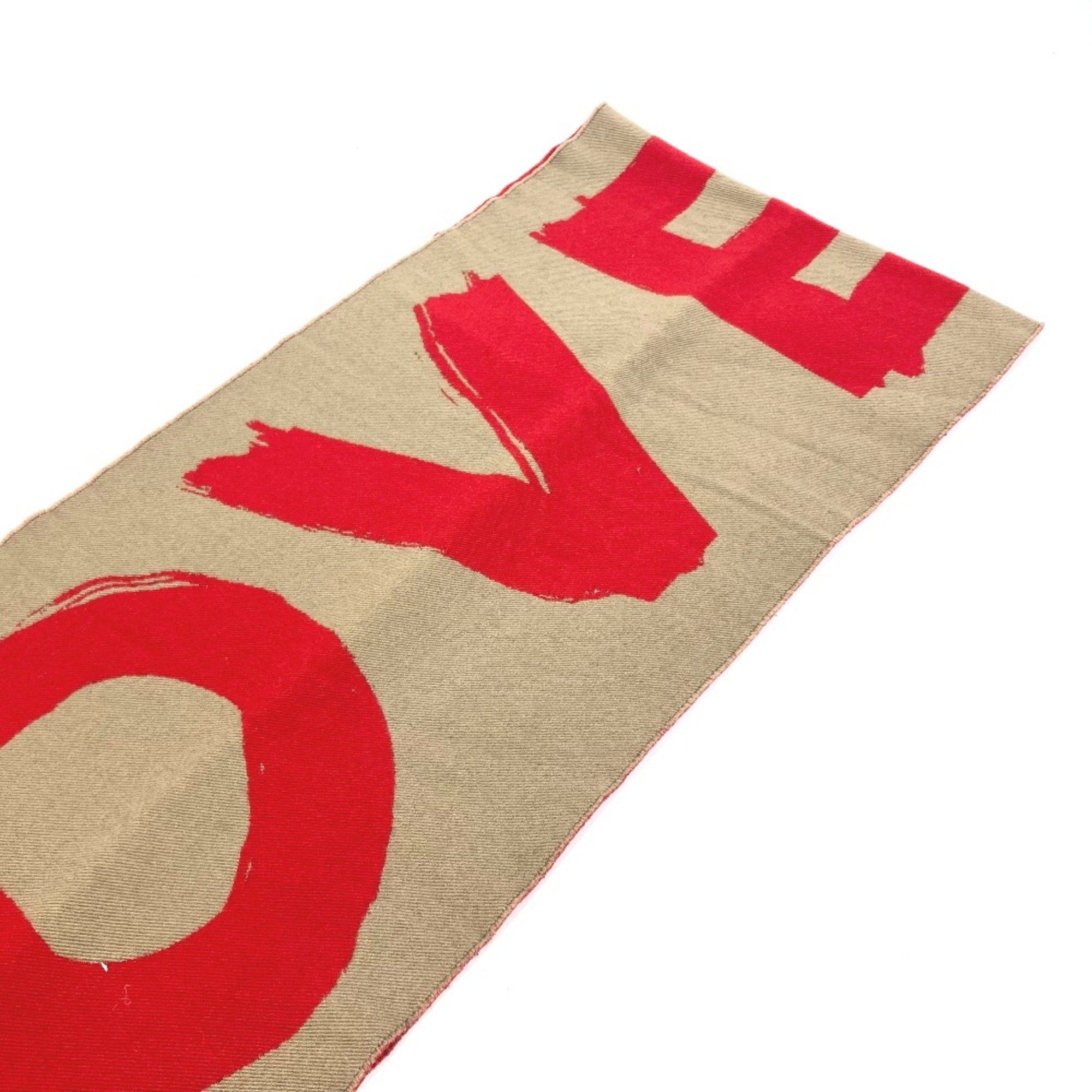 Burberry Burberry 8037534 fringe LOVE Scarf Brown Red Size ONE SIZE - 11 Thumbnail