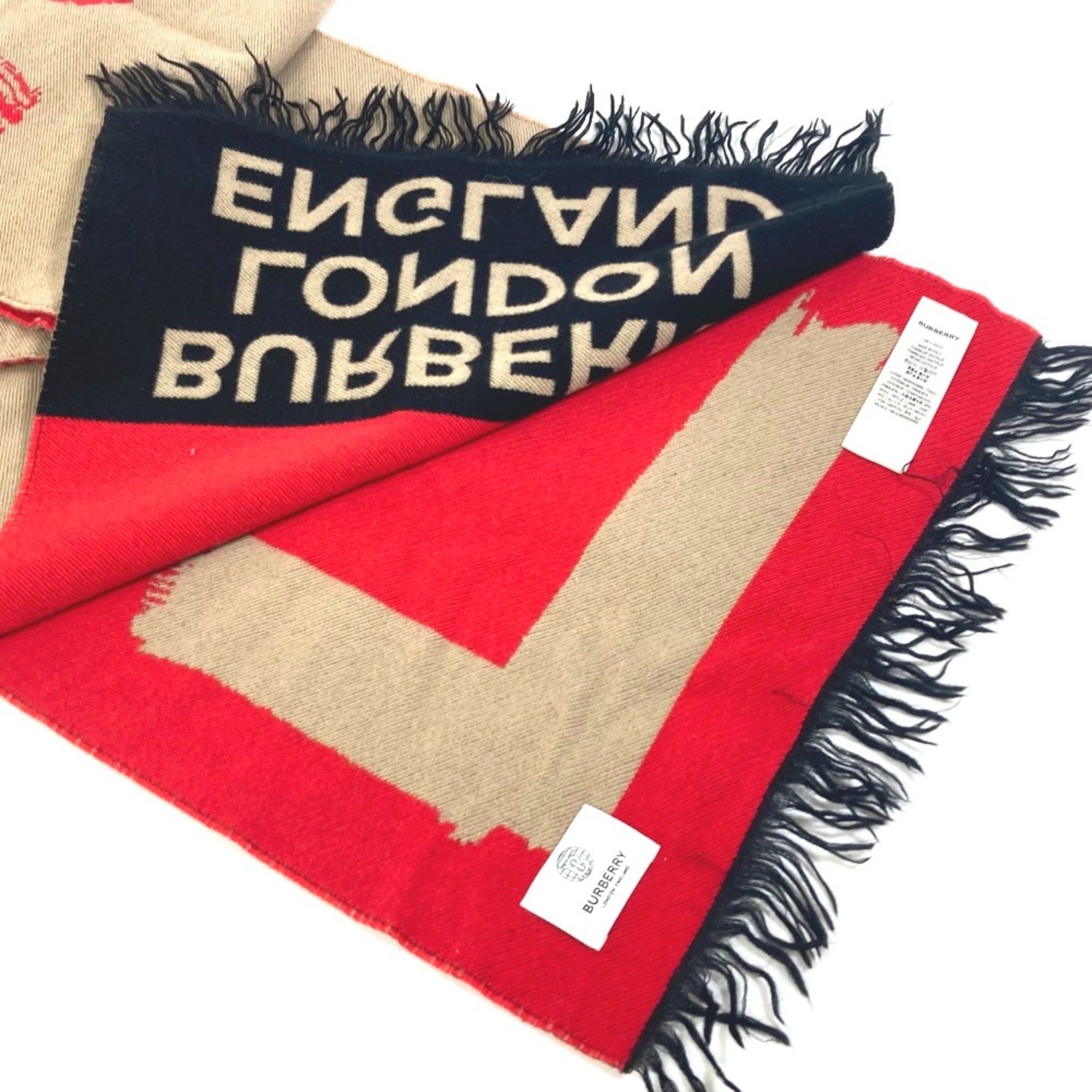Burberry Burberry 8037534 fringe LOVE Scarf Brown Red Size ONE SIZE - 4 Thumbnail