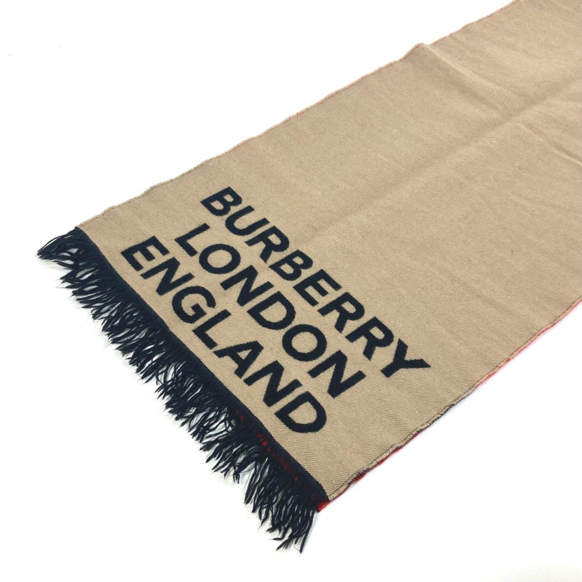 Burberry Burberry 8037534 fringe LOVE Scarf Brown Red Size ONE SIZE - 10 Thumbnail