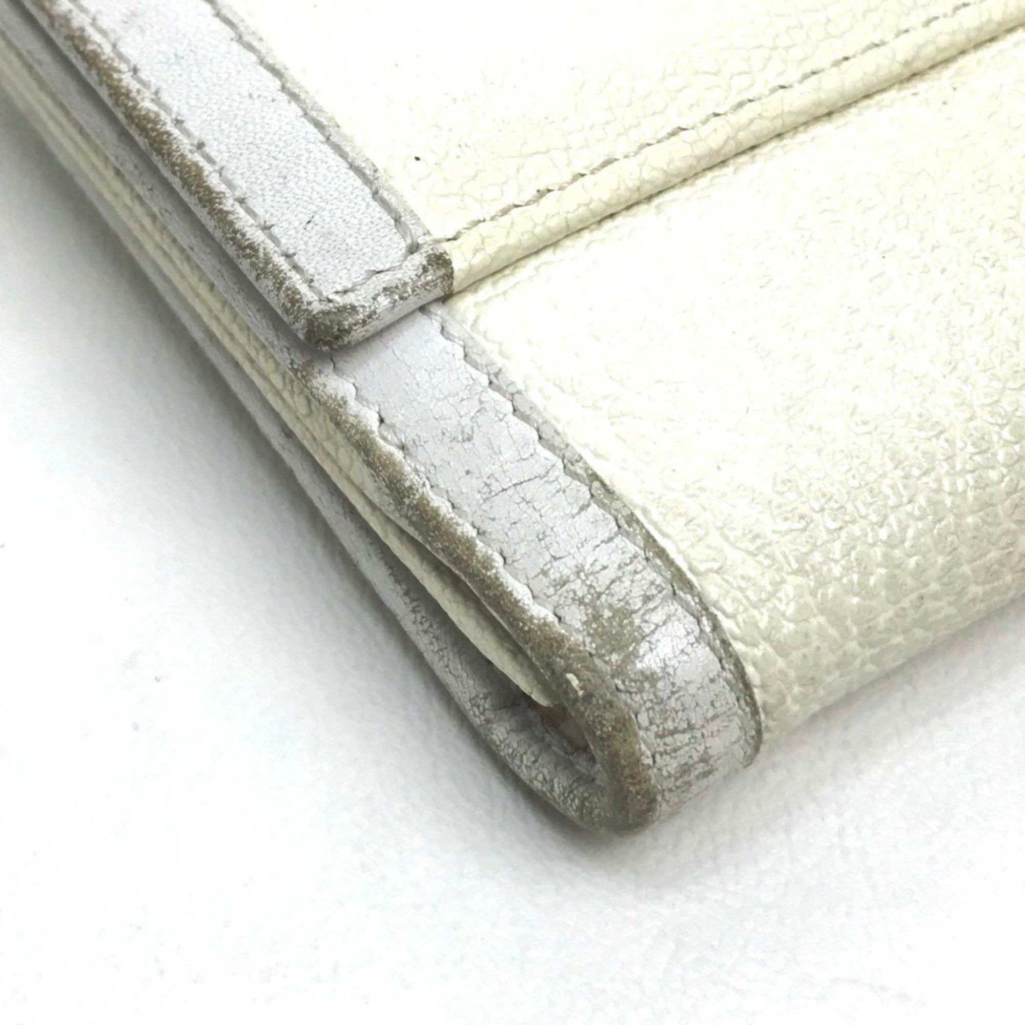 Bvlgari Bvlgari goat leather cowhide Double Snap long wallet tri-fold Long Wallet White Size ONE SIZE - 3 Thumbnail