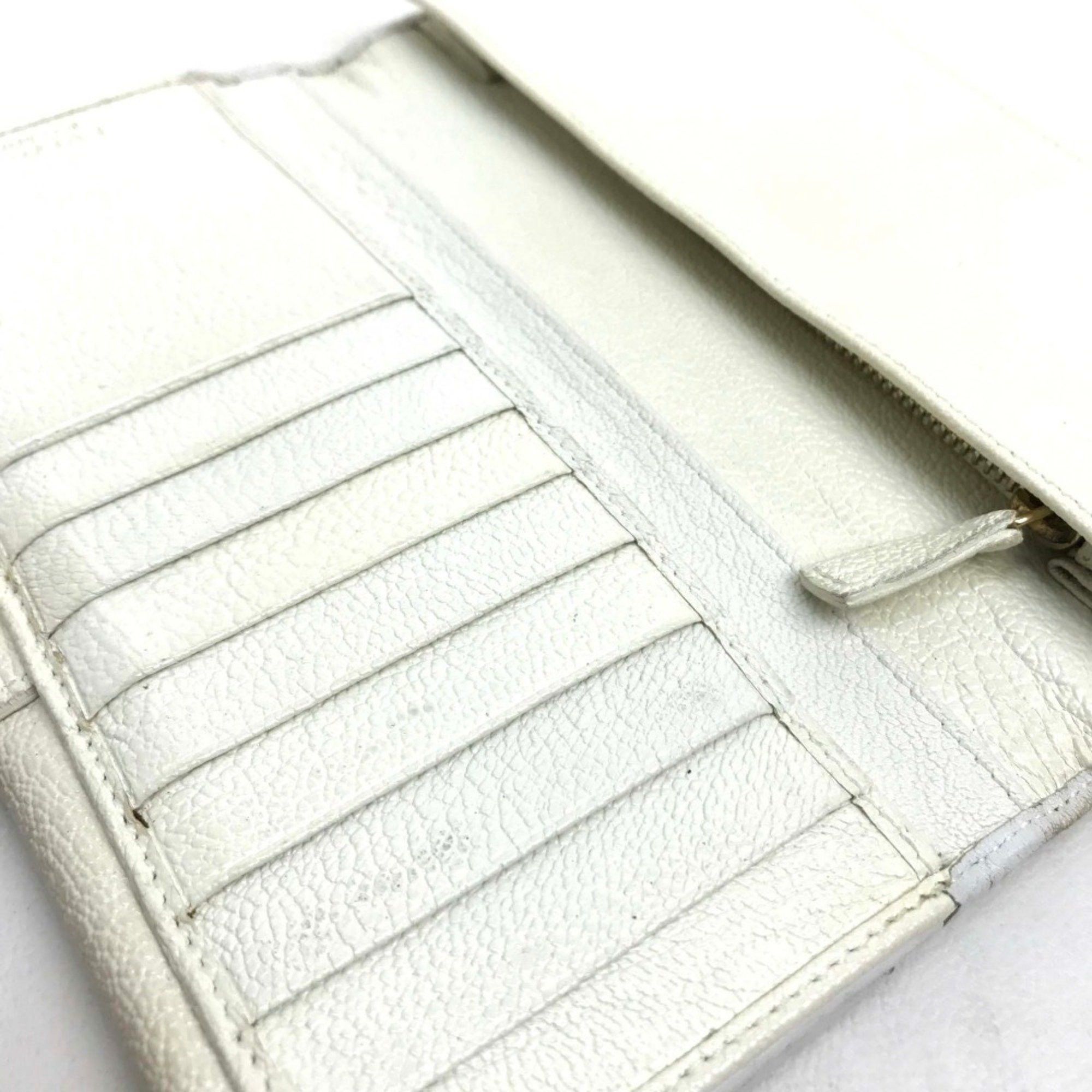 Bvlgari Bvlgari goat leather cowhide Double Snap long wallet tri-fold Long Wallet White Size ONE SIZE - 7 Thumbnail