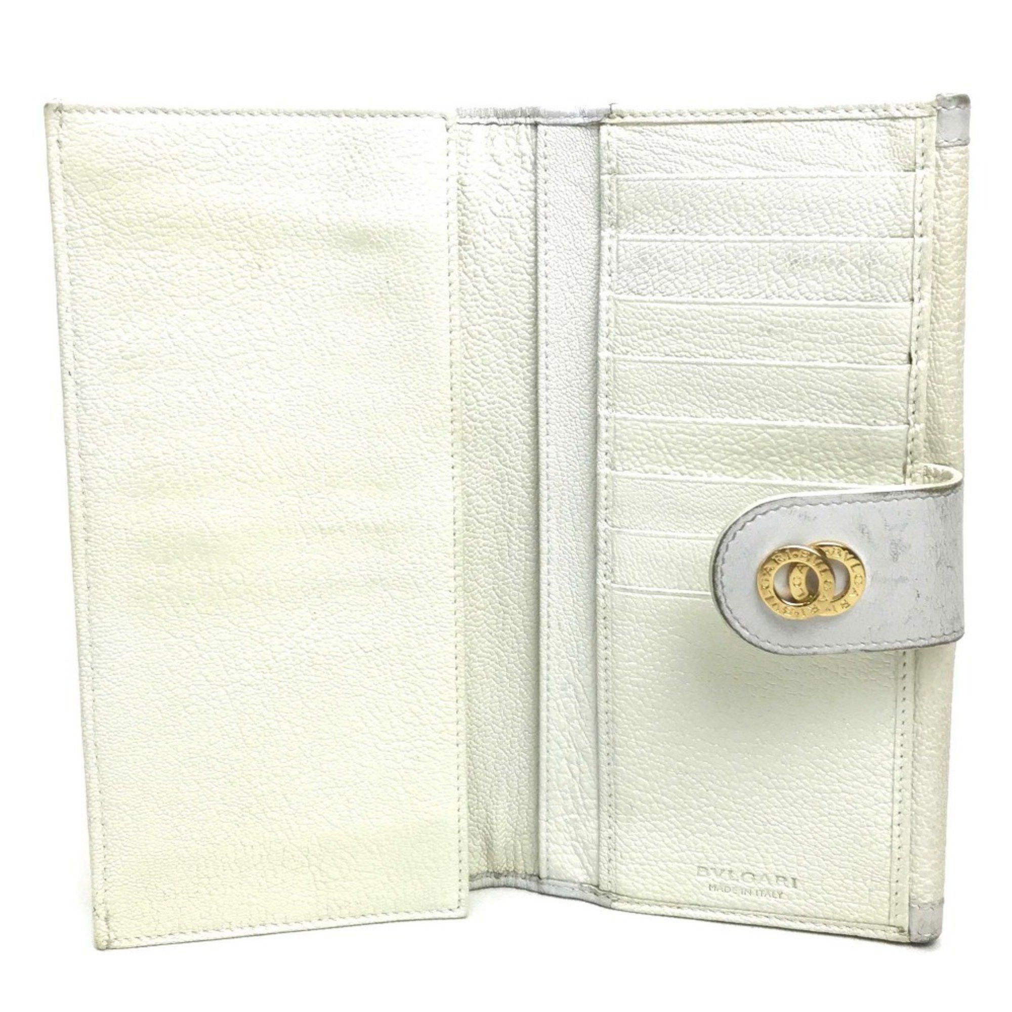 Bvlgari Bvlgari goat leather cowhide Double Snap long wallet tri-fold Long Wallet White Size ONE SIZE - 6 Thumbnail