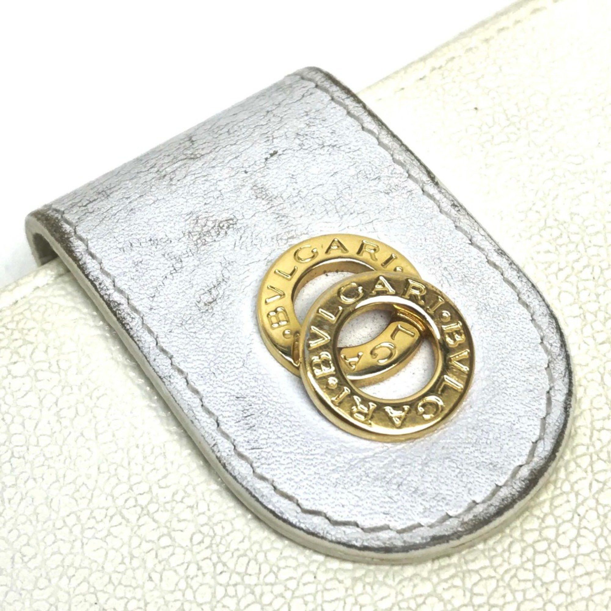 Bvlgari Bvlgari goat leather cowhide Double Snap long wallet tri-fold Long Wallet White Size ONE SIZE - 5 Thumbnail