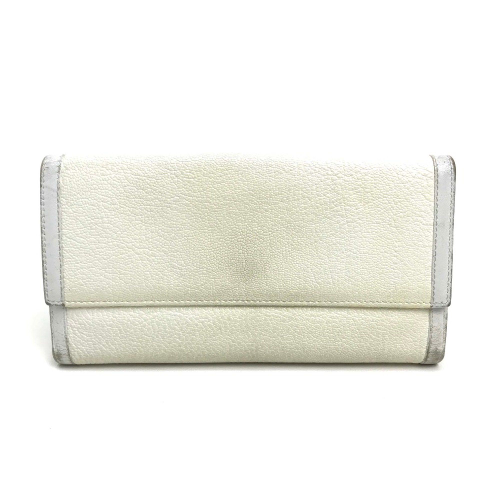 Bvlgari Bvlgari goat leather cowhide Double Snap long wallet tri-fold Long Wallet White Size ONE SIZE - 2 Thumbnail