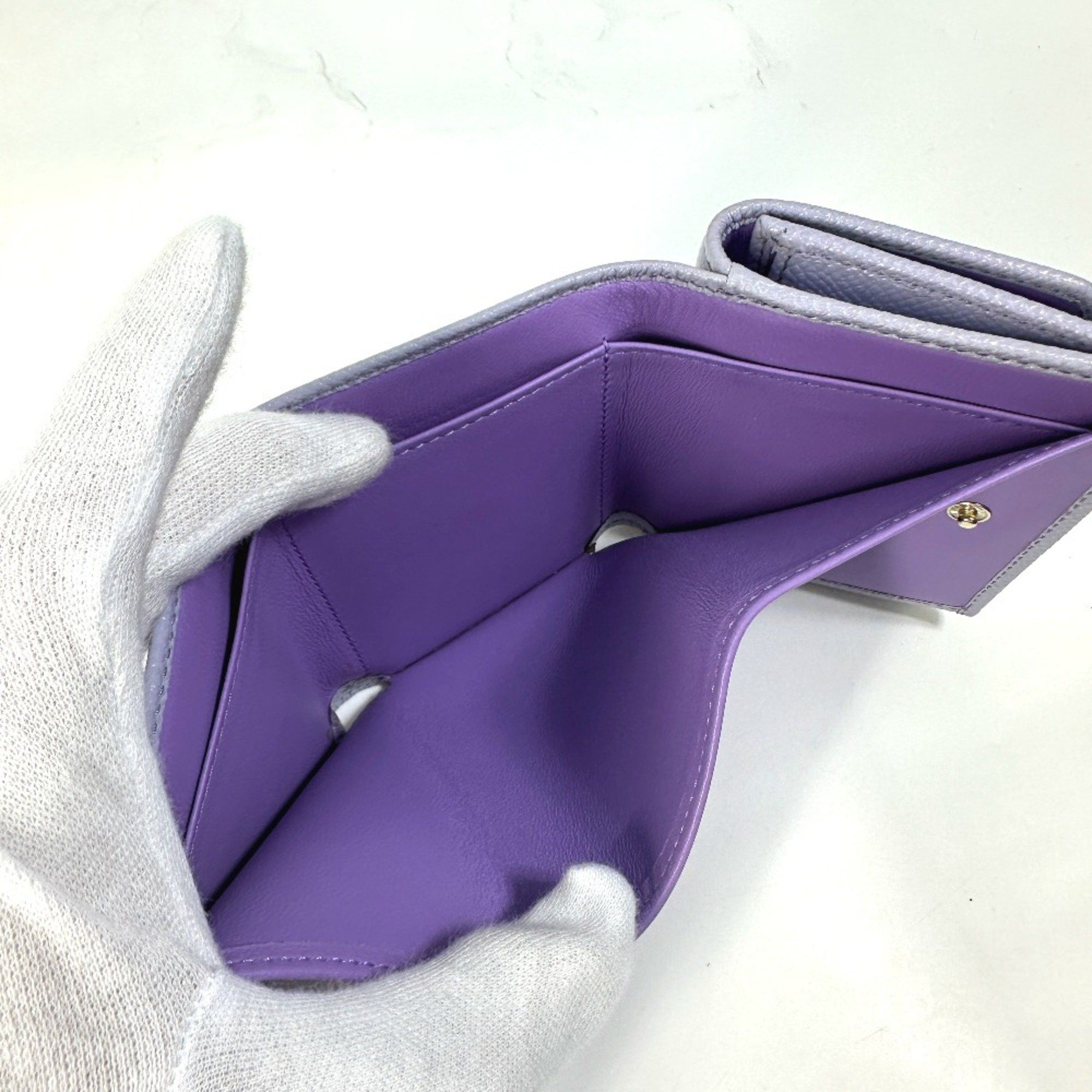 Bvlgari Bvlgari Compact Trifold wallet purple SilverHardware Size ONE SIZE - 13 Thumbnail