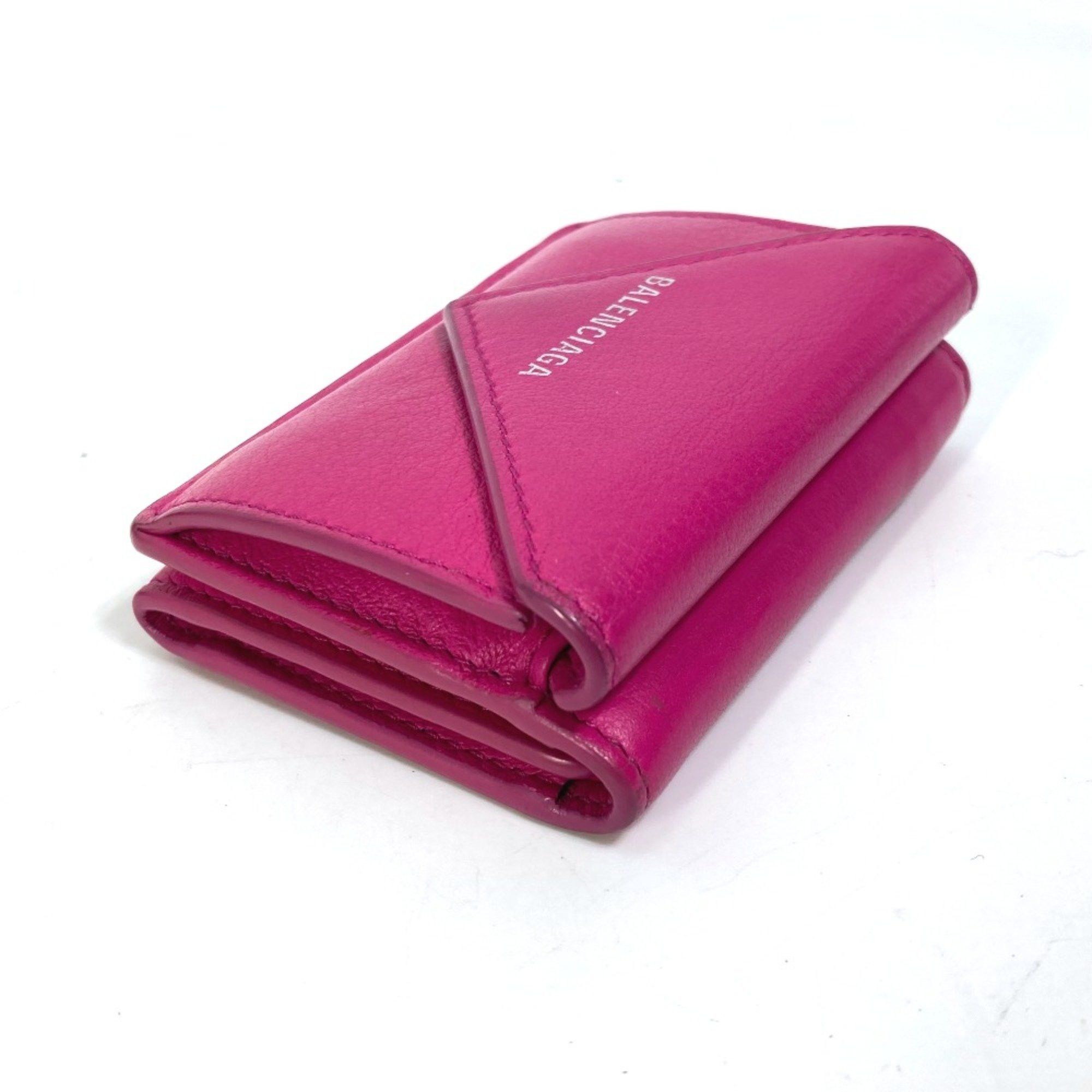 Balenciaga Balenciaga 391446 logo Compact wallet Trifold wallet pink White Size ONE SIZE - 3 Thumbnail