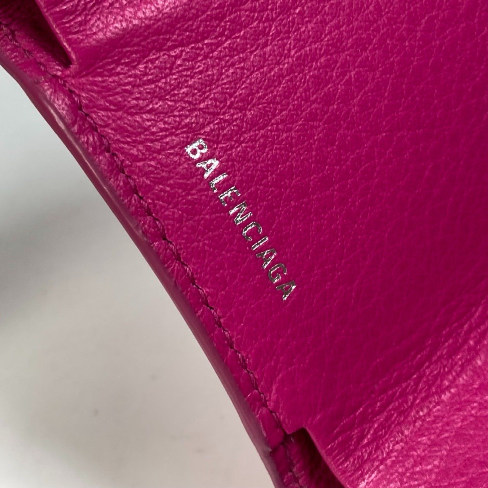 Balenciaga Balenciaga 391446 logo Compact wallet Trifold wallet pink White Size ONE SIZE - 10 Thumbnail