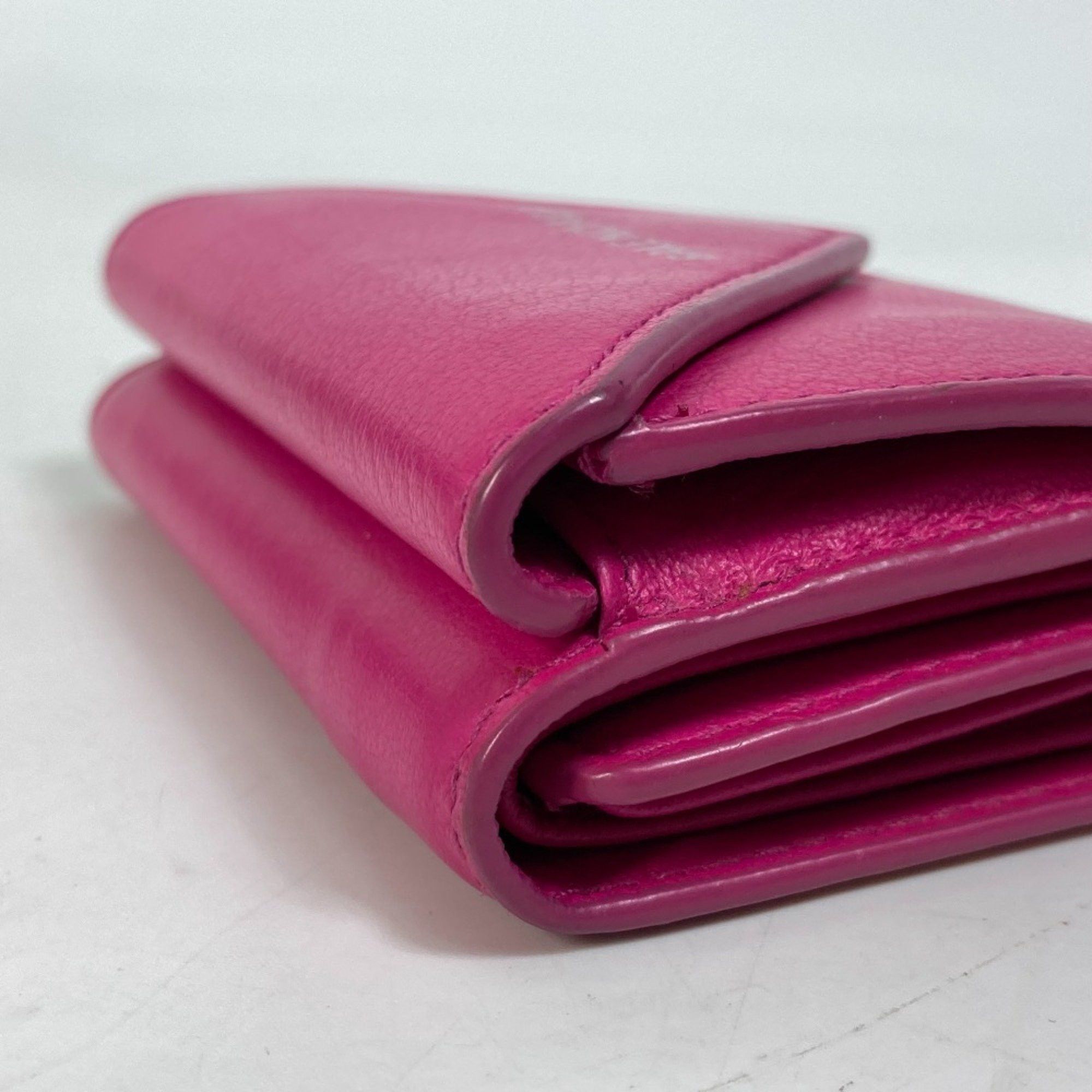 Balenciaga Balenciaga 391446 logo Compact wallet Trifold wallet pink White Size ONE SIZE - 6 Thumbnail