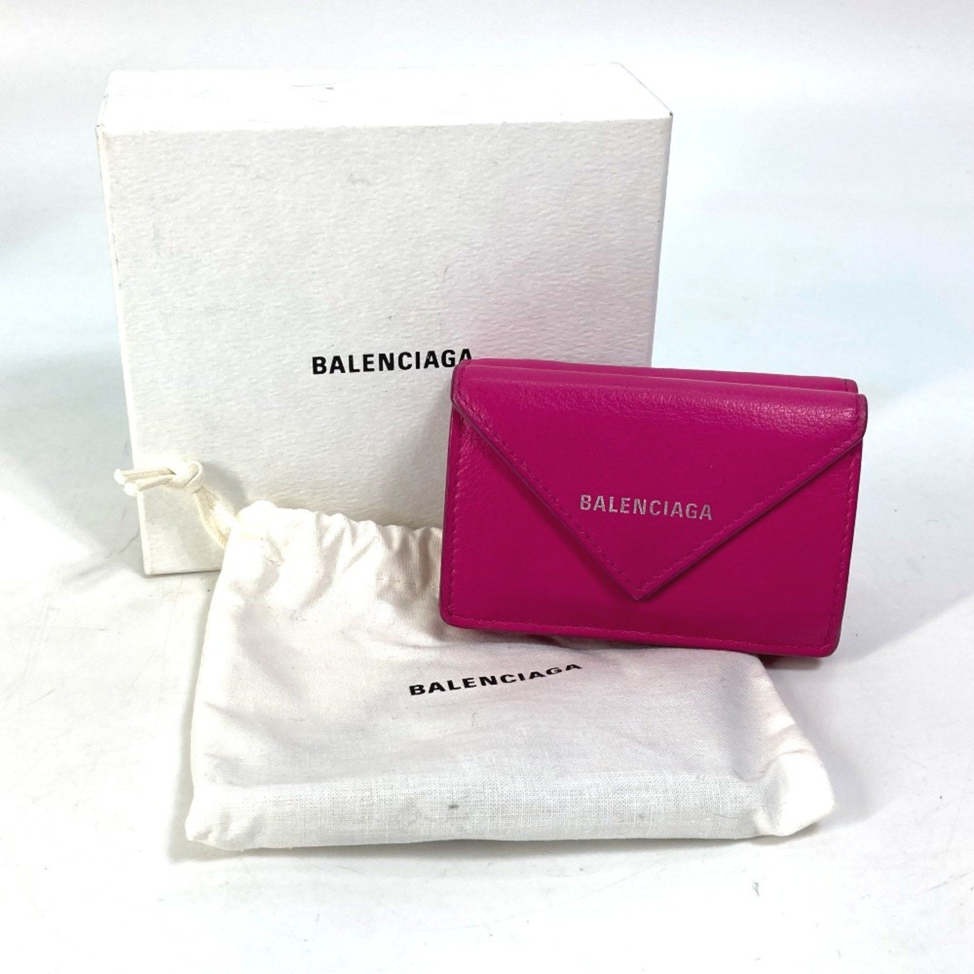 Balenciaga Balenciaga 391446 logo Compact wallet Trifold wallet pink White Size ONE SIZE - 14 Thumbnail