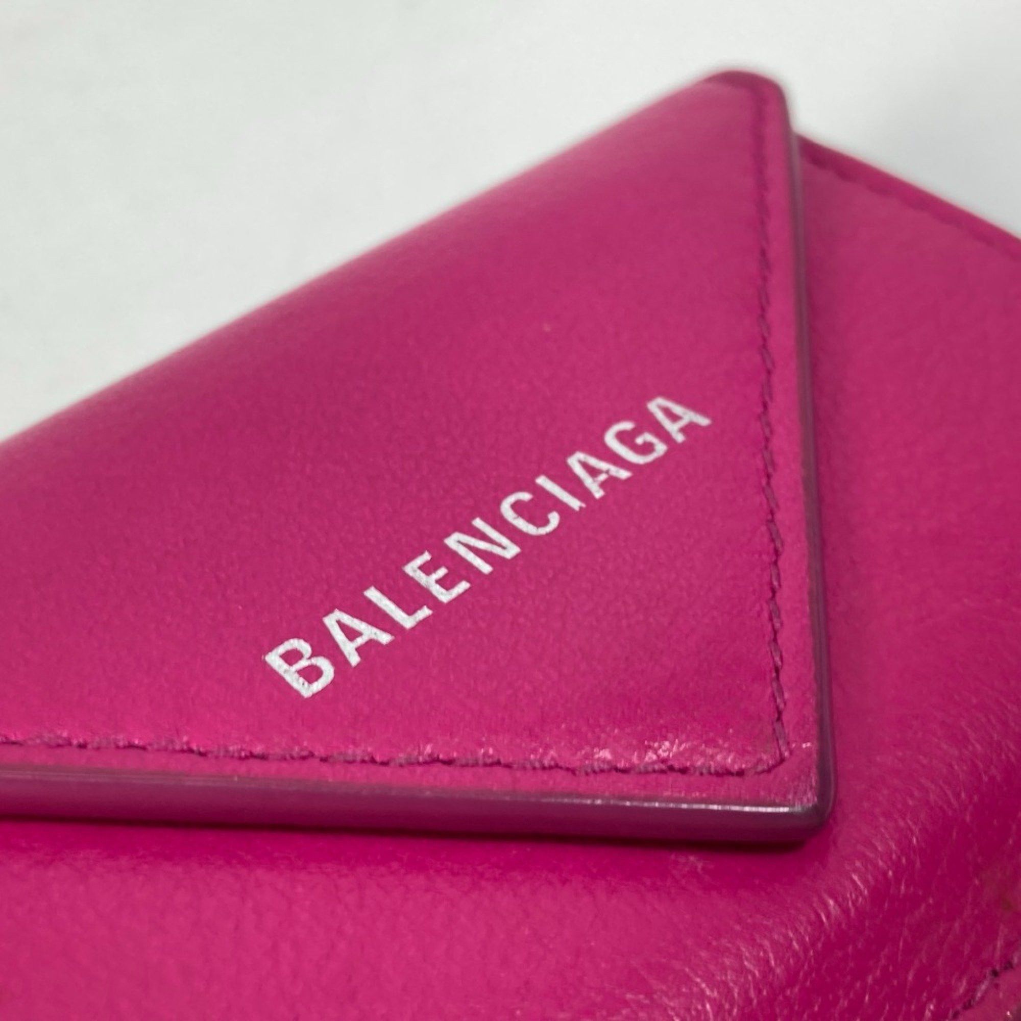 Balenciaga Balenciaga 391446 logo Compact wallet Trifold wallet pink White Size ONE SIZE - 7 Thumbnail