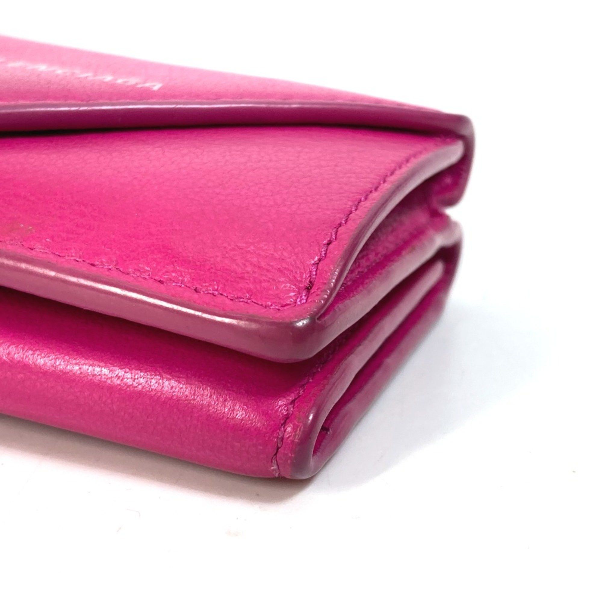 Balenciaga Balenciaga 391446 logo Compact wallet Trifold wallet pink White Size ONE SIZE - 5 Thumbnail