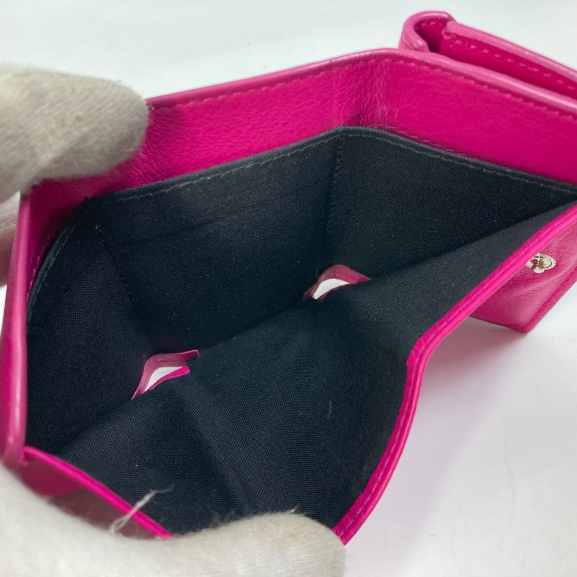 Balenciaga Balenciaga 391446 logo Compact wallet Trifold wallet pink White Size ONE SIZE - 12 Thumbnail