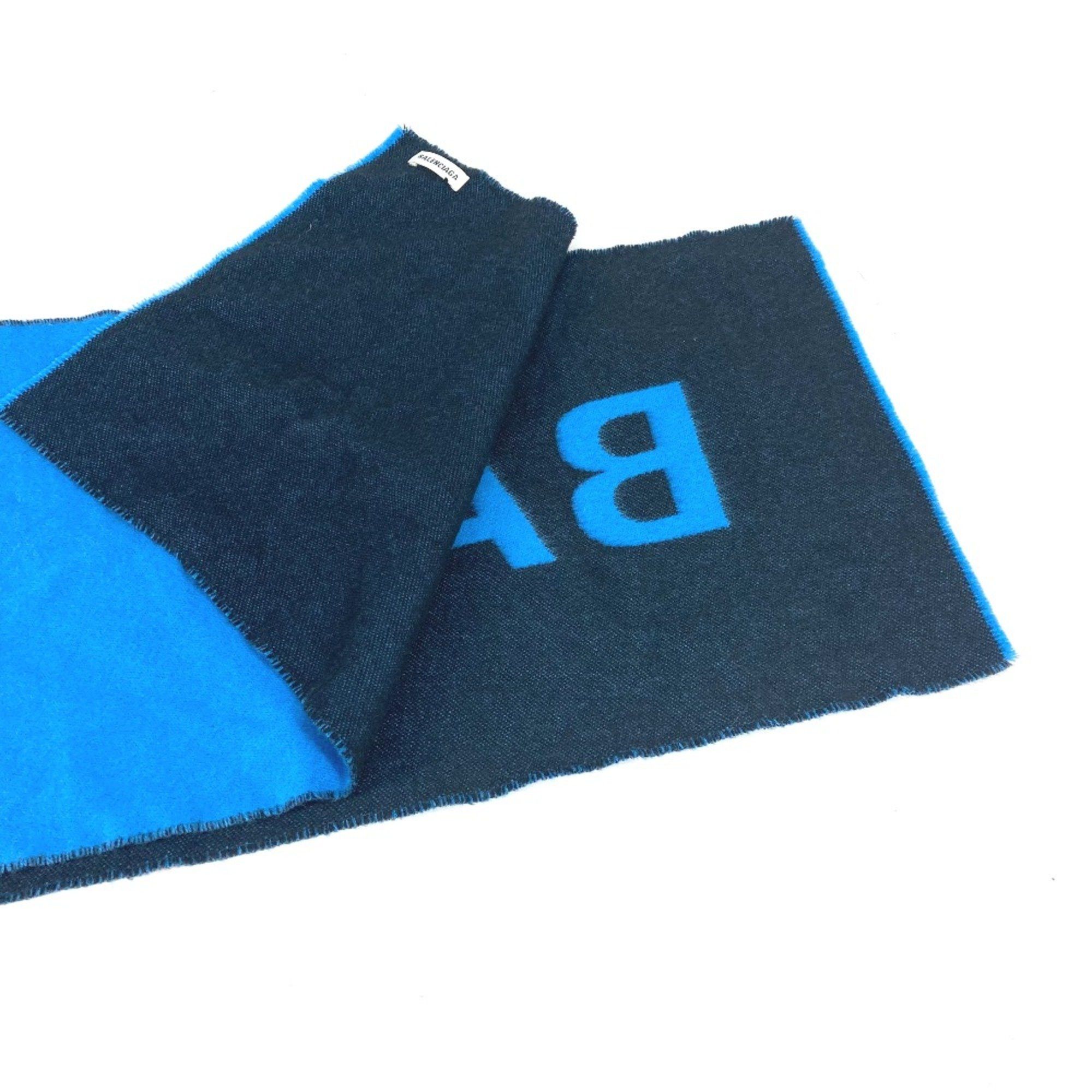 Balenciaga Balenciaga Bicolor Scarf blue Black Size ONE SIZE - 6 Thumbnail