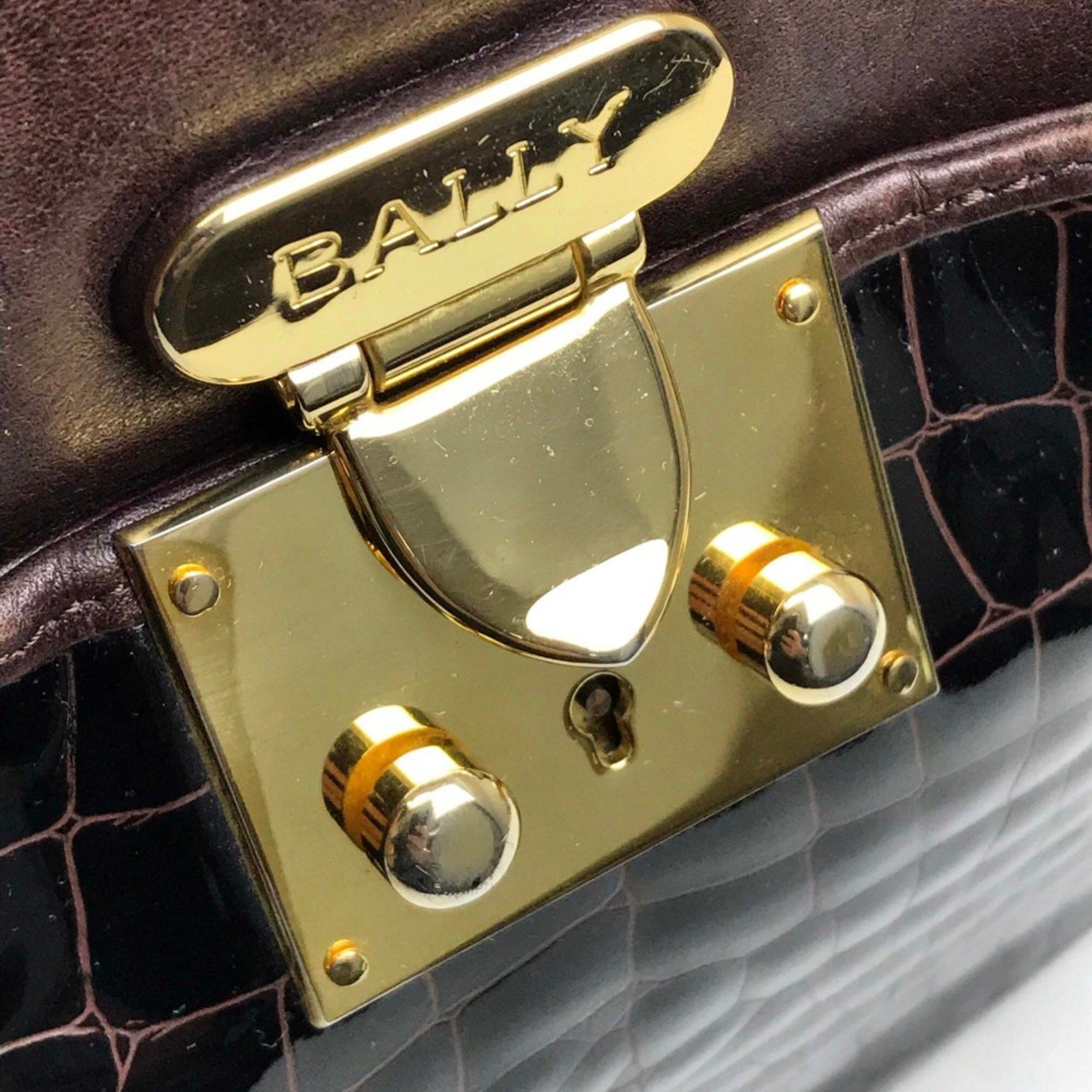 Bally Barry Croco embossed Crossbody Shoulder Bag Dark brown Size ONE SIZE - 9 Thumbnail