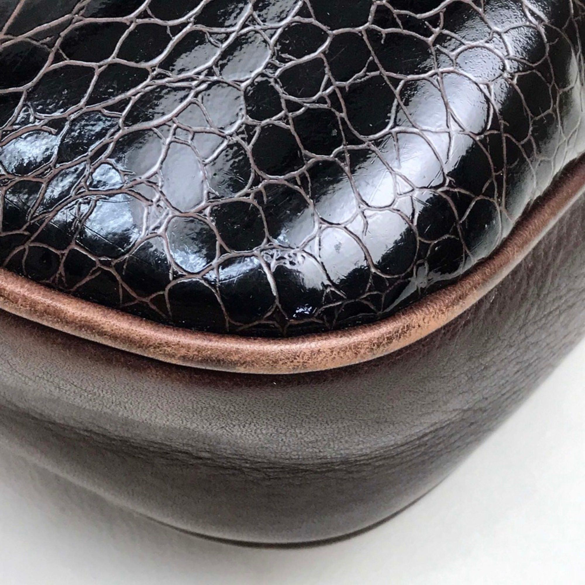 Bally Barry Croco embossed Crossbody Shoulder Bag Dark brown Size ONE SIZE - 6 Thumbnail