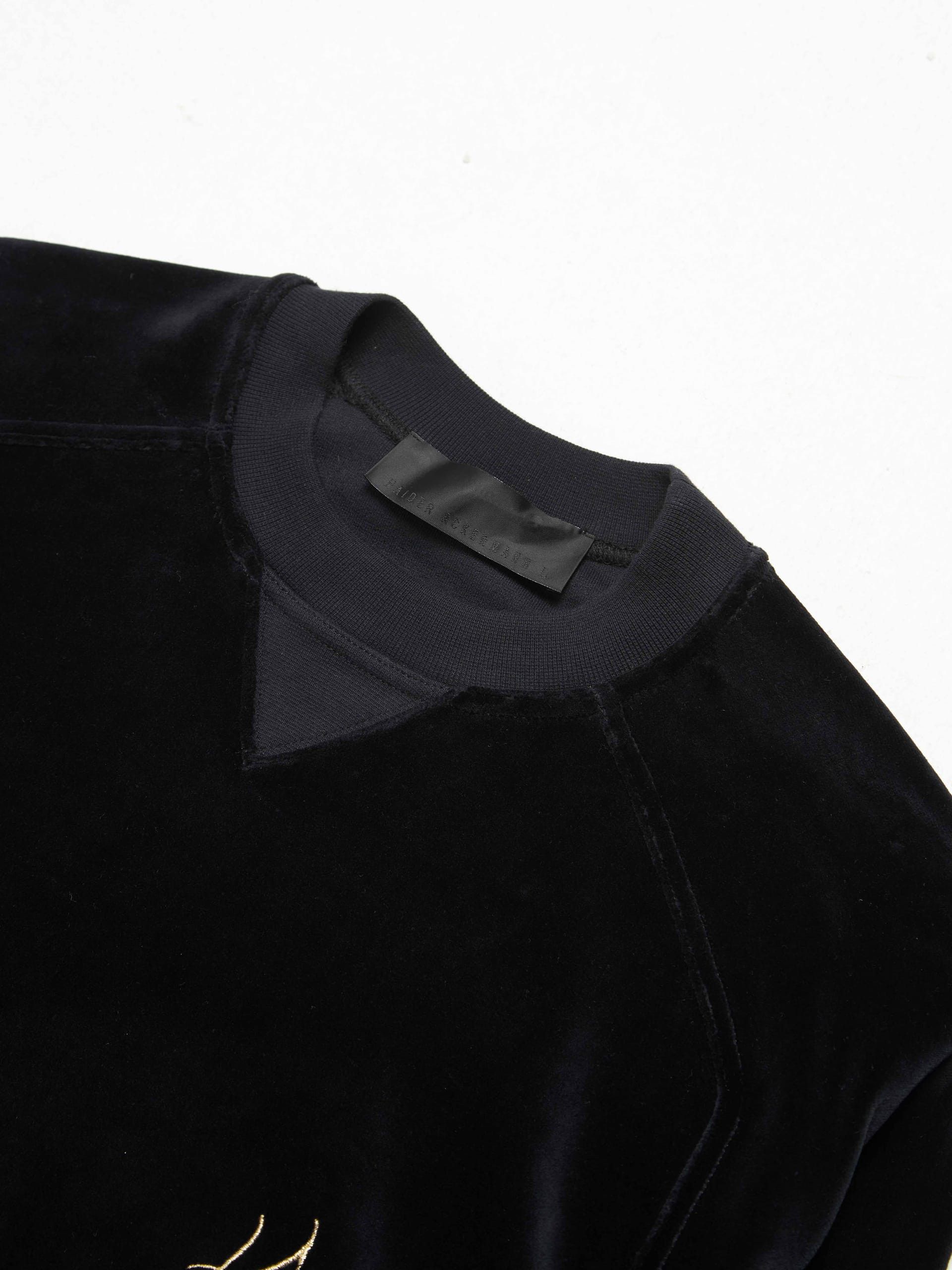 Haider Ackermann Black Back Embroidered Velvet Sweatshirt Size US L / EU 52-54 / 3 - 3 Thumbnail