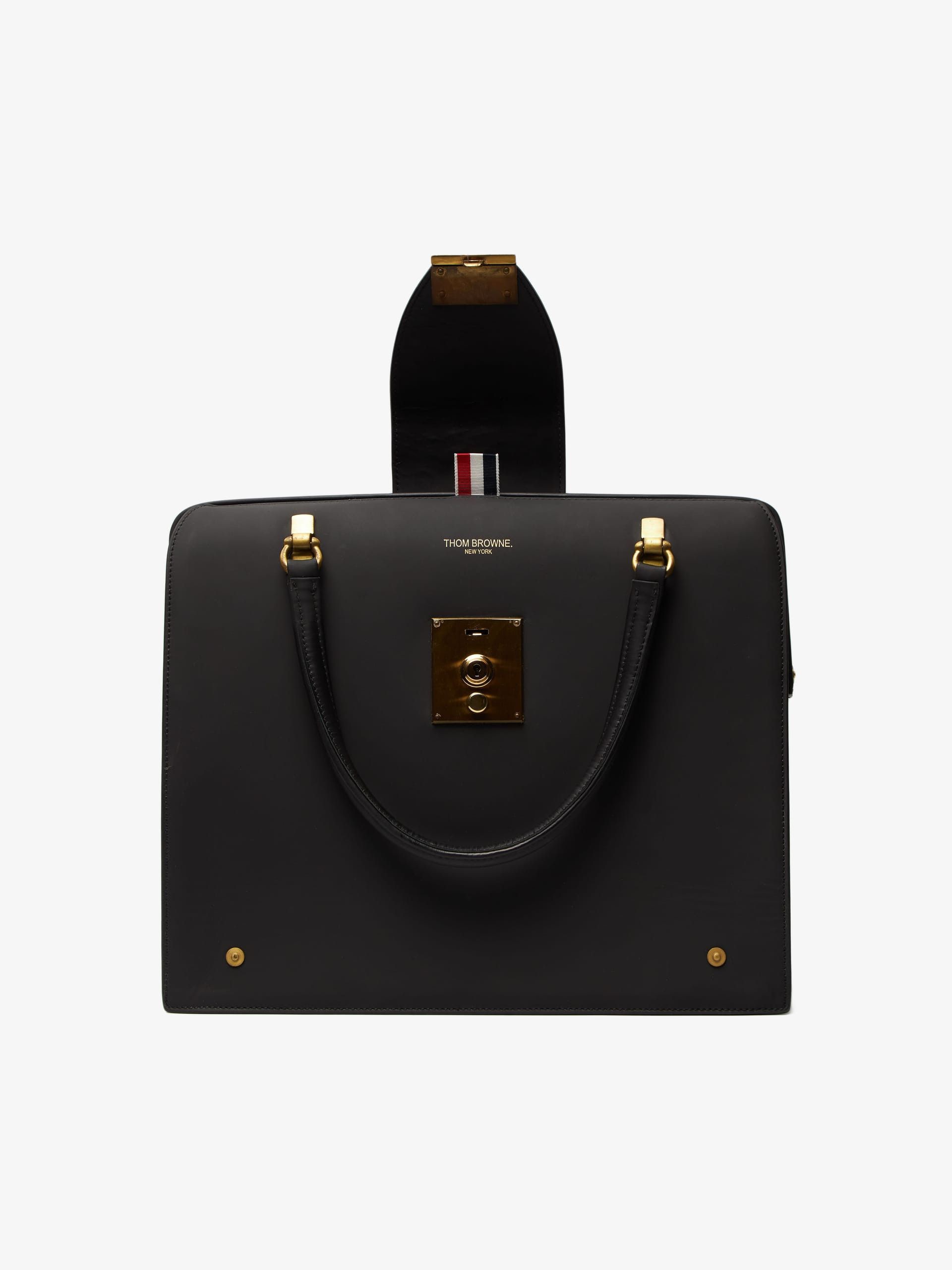Thom Browne Dark Gray Front Lock Bag Size ONE SIZE - 9 Thumbnail