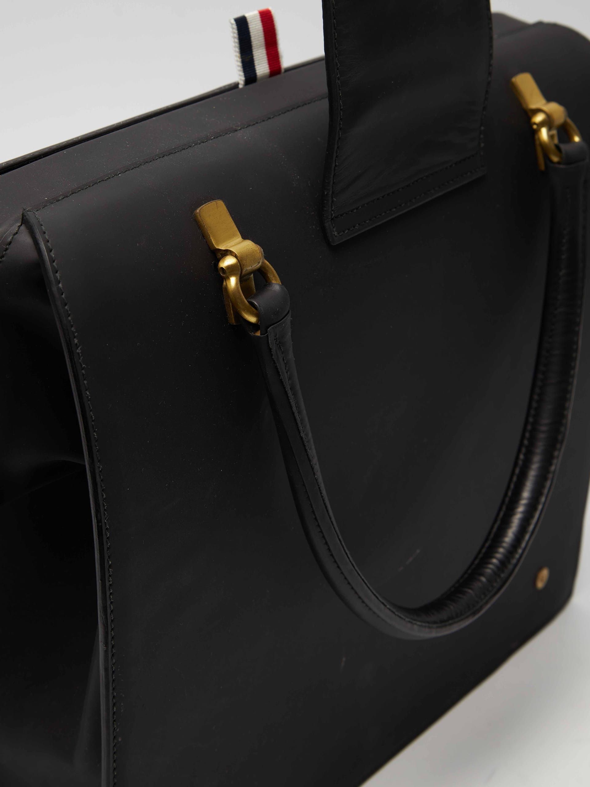 Thom Browne Dark Gray Front Lock Bag Size ONE SIZE - 3 Thumbnail