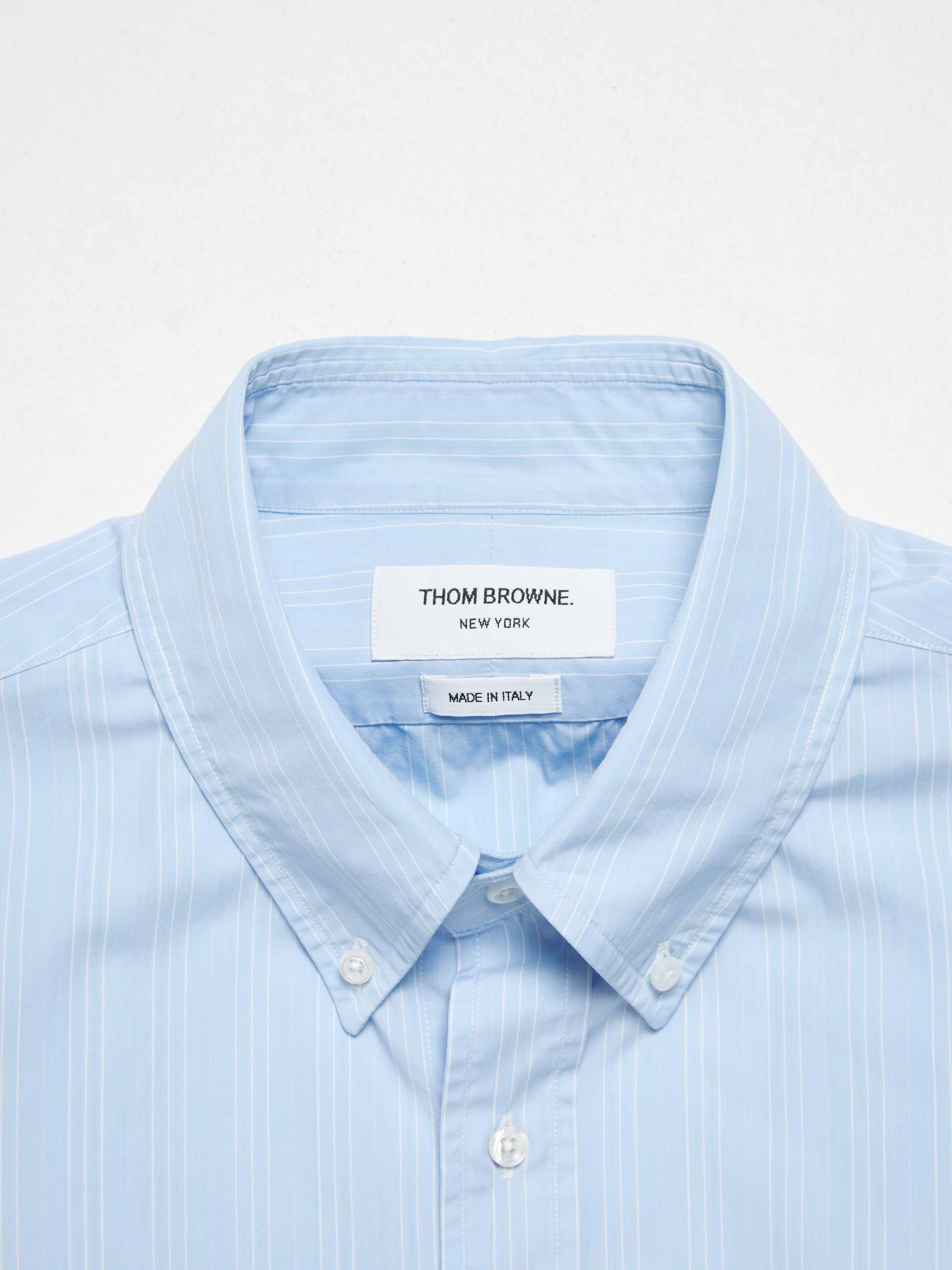 Thom Browne Light Blue Striped Shirt Size US L / EU 52-54 / 3 - 4 Thumbnail