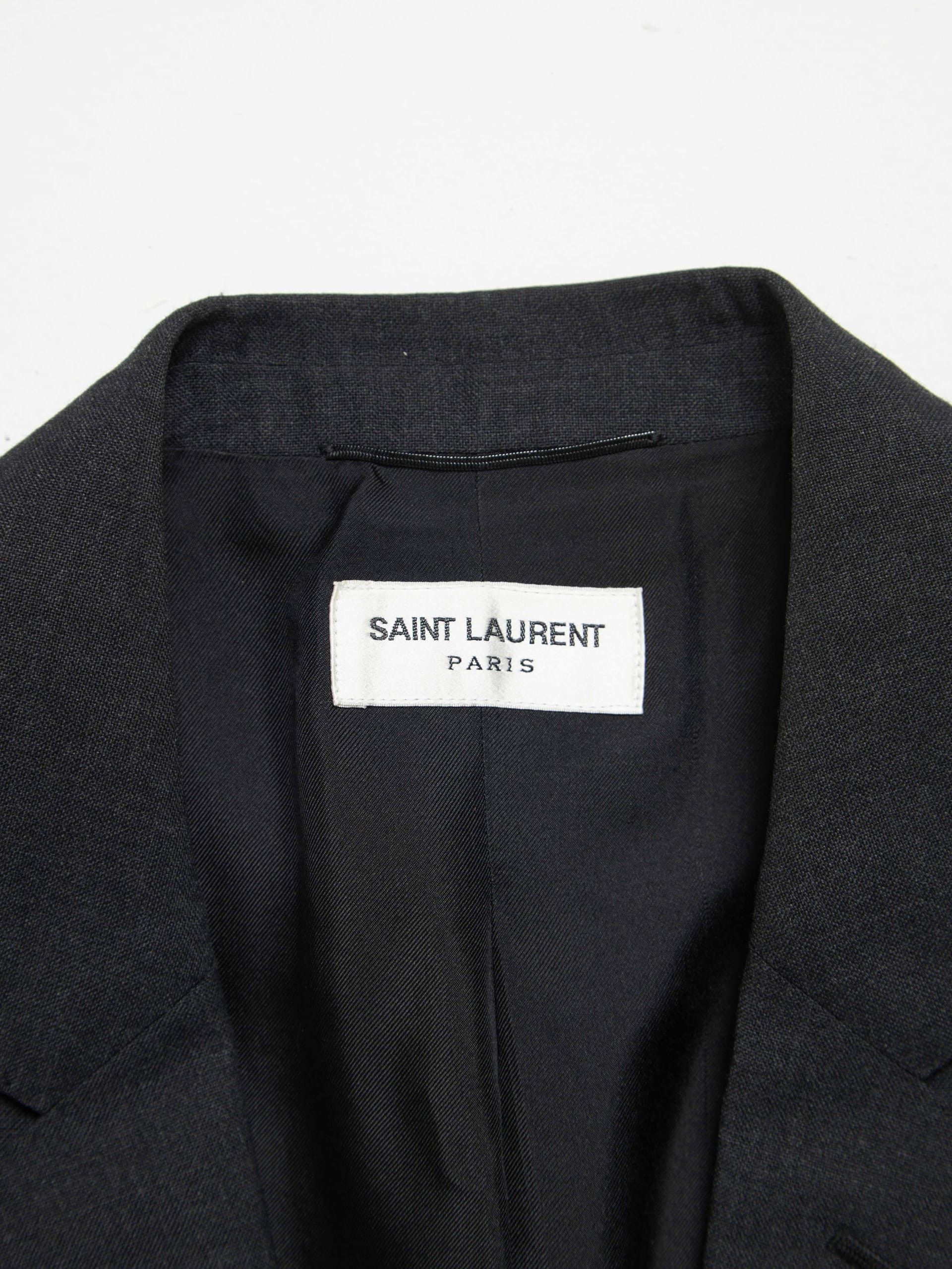 Saint Laurent Paris Dark Gray Black Button Classic Woolen Blazer Size US L / EU 52-54 / 3 - 4 Thumbnail