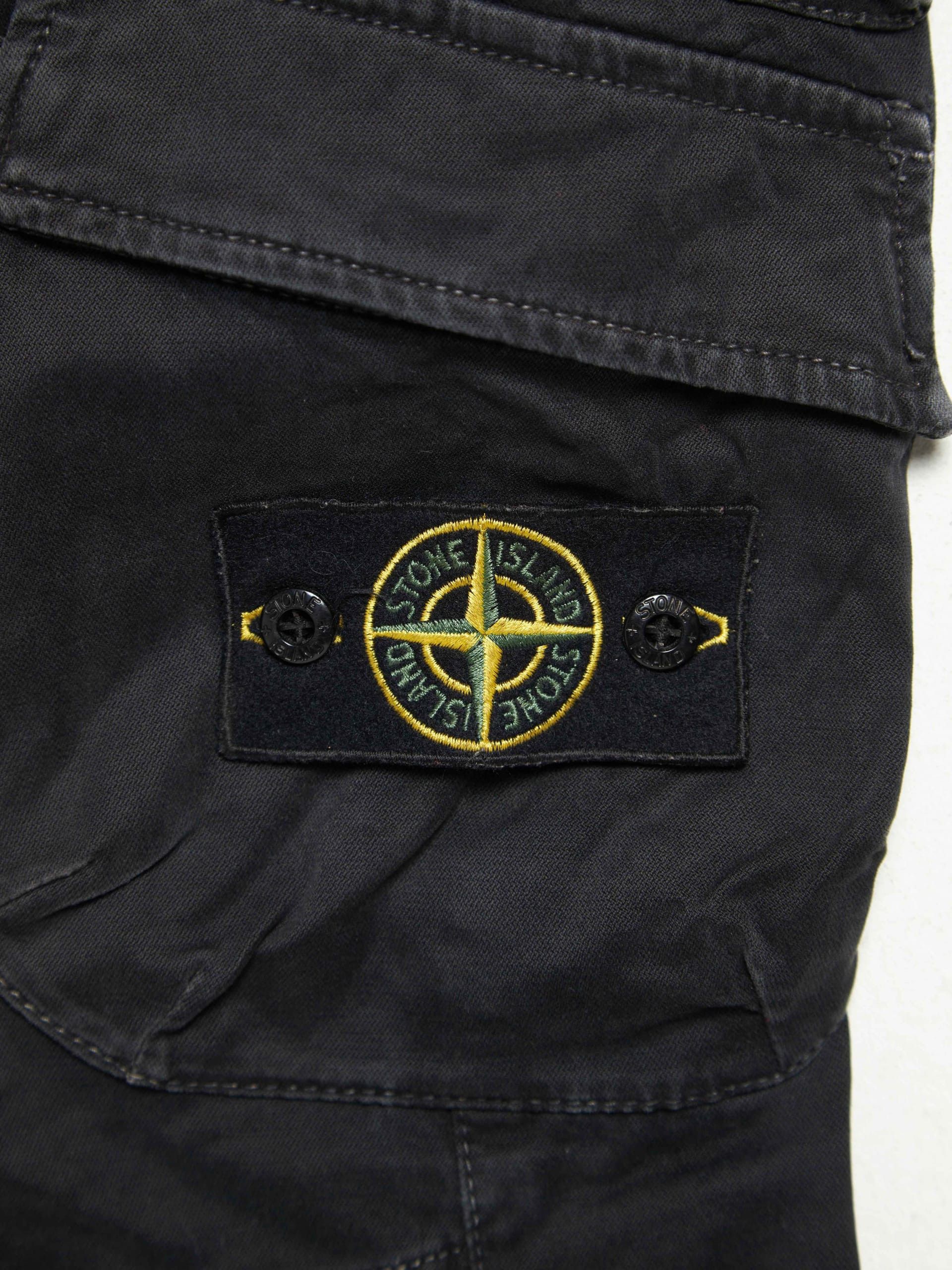 Stone Island Gray Side Pockets Logo Patch Cotton Cargo Pants Size US 28 / EU 44 - 4 Thumbnail