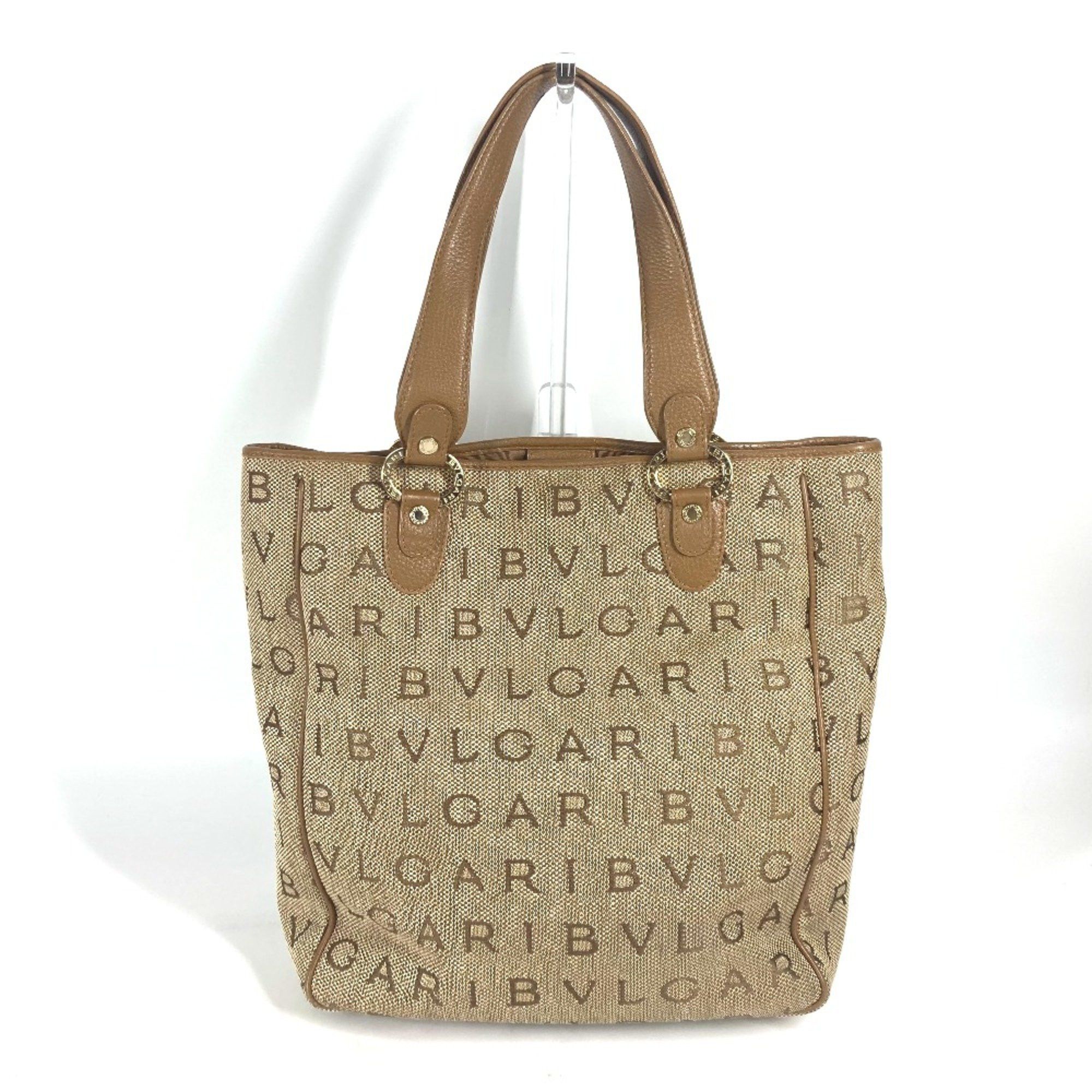 Bvlgari Bvlgari 801904 Maxi logo Shoulder Bag Tote Bag Beige Size ONE SIZE - 2 Thumbnail