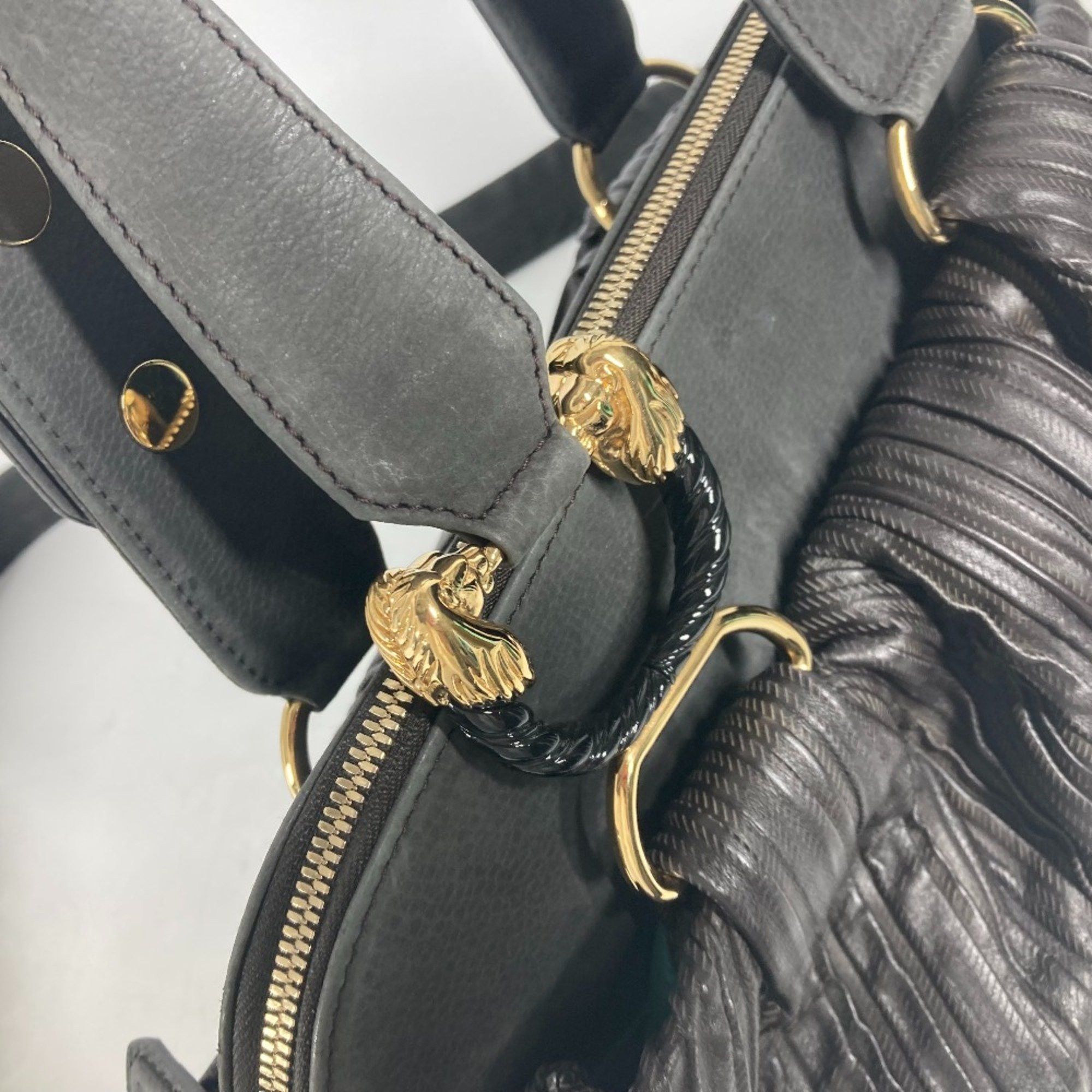Bvlgari Bvlgari 2WAY Bag Tote Bag Crossbody Shoulder Bag Dark BrownBased BlackBased Size ONE SIZE - 6 Thumbnail