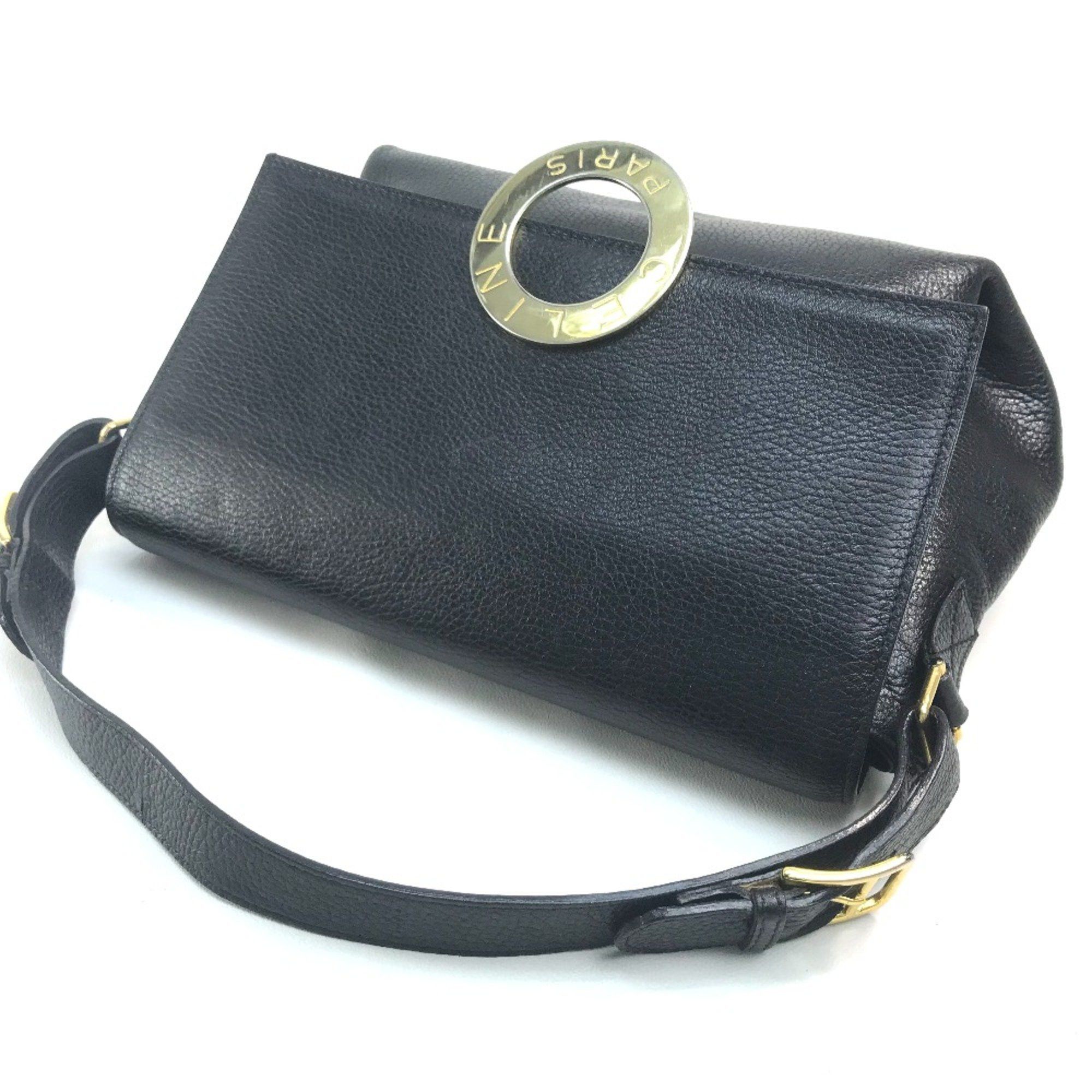 Celine CELINE vintage Kaban One Shoulder Bag Hand Bag Black x GoldHardware Size ONE SIZE - 4 Thumbnail
