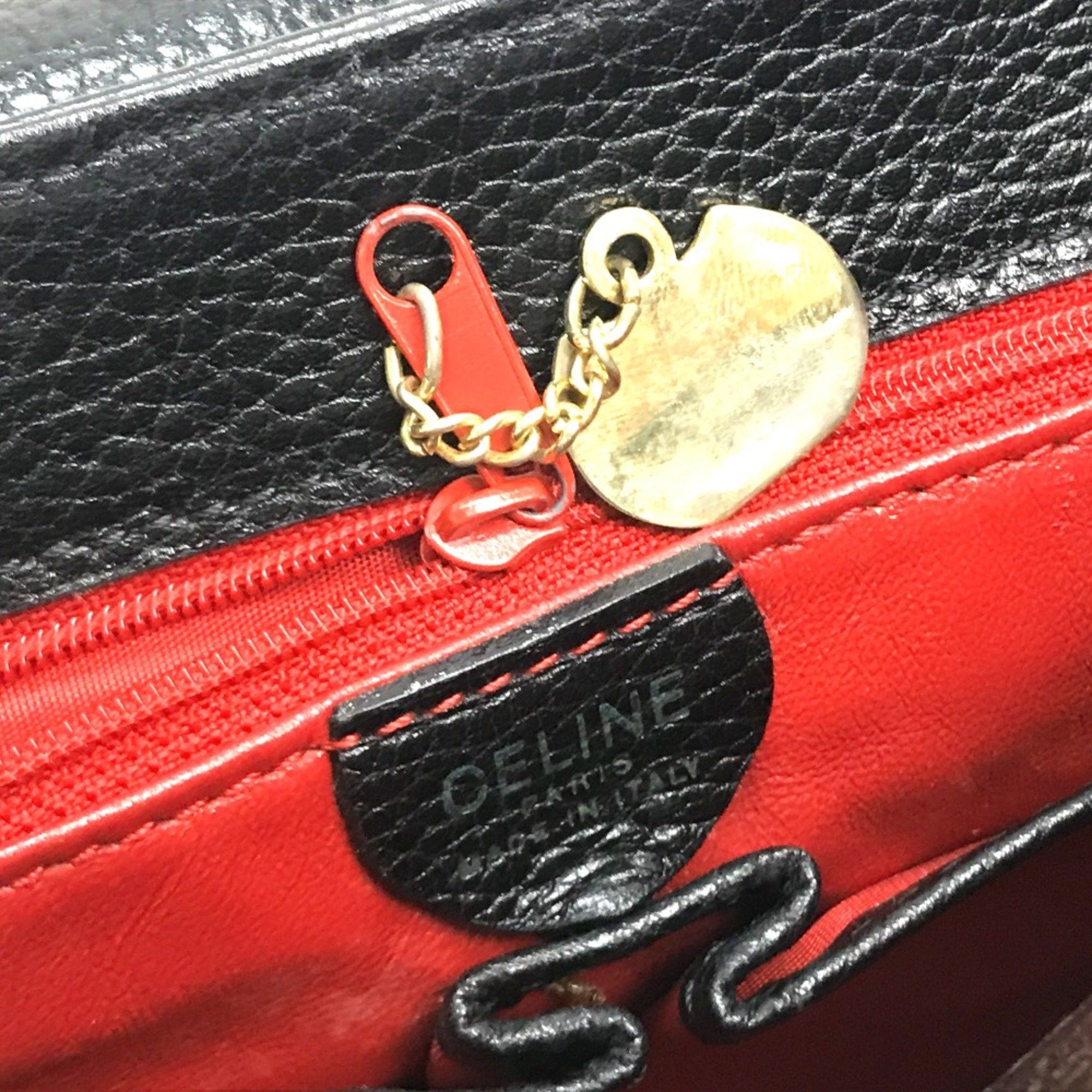 Celine CELINE vintage Kaban One Shoulder Bag Hand Bag Black x GoldHardware Size ONE SIZE - 12 Thumbnail