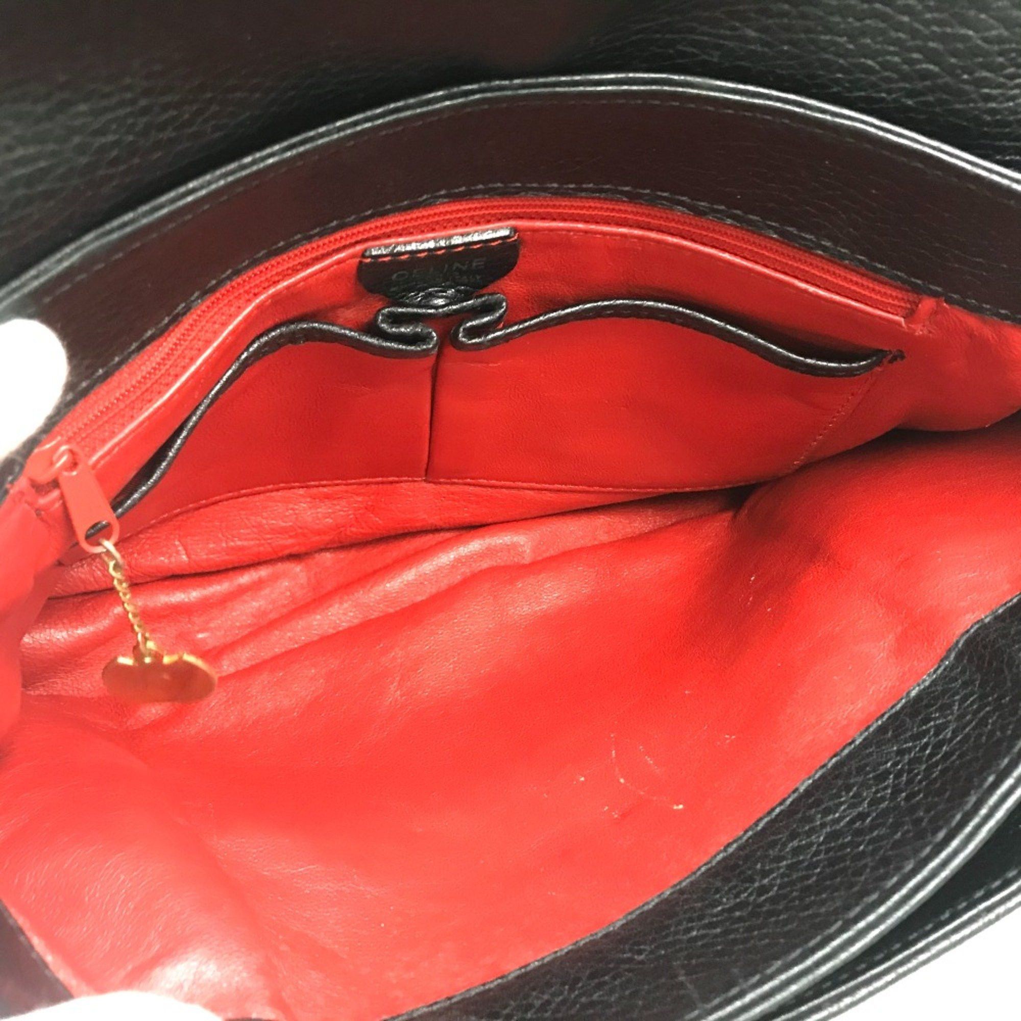 Celine CELINE vintage Kaban One Shoulder Bag Hand Bag Black x GoldHardware Size ONE SIZE - 10 Thumbnail