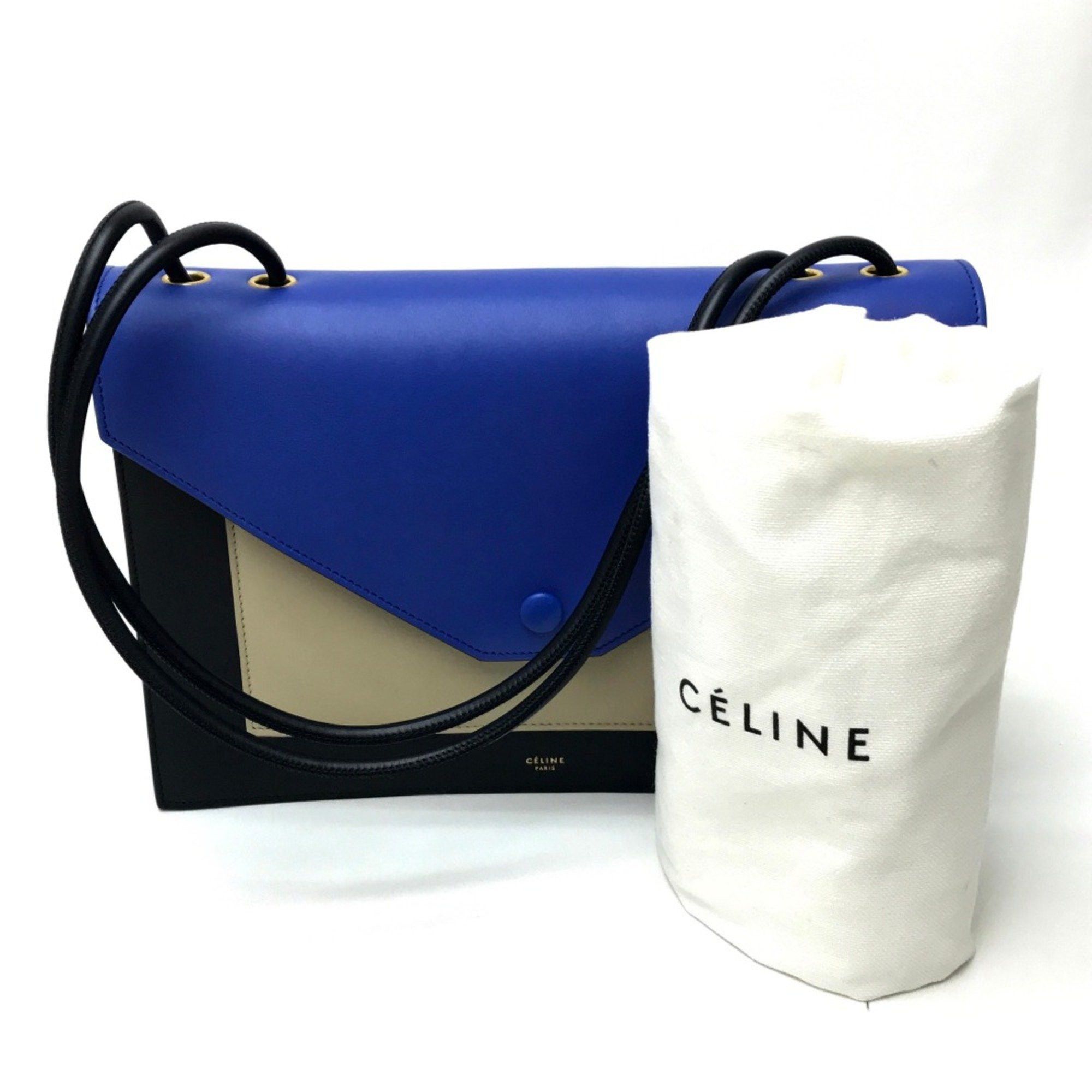Celine CELINE Spring /Summer 2015 Tricolor 2way Shoulder Bag Shoulder Bag Clutch bag blue Black blue Size ONE SIZE - 9 Thumbnail