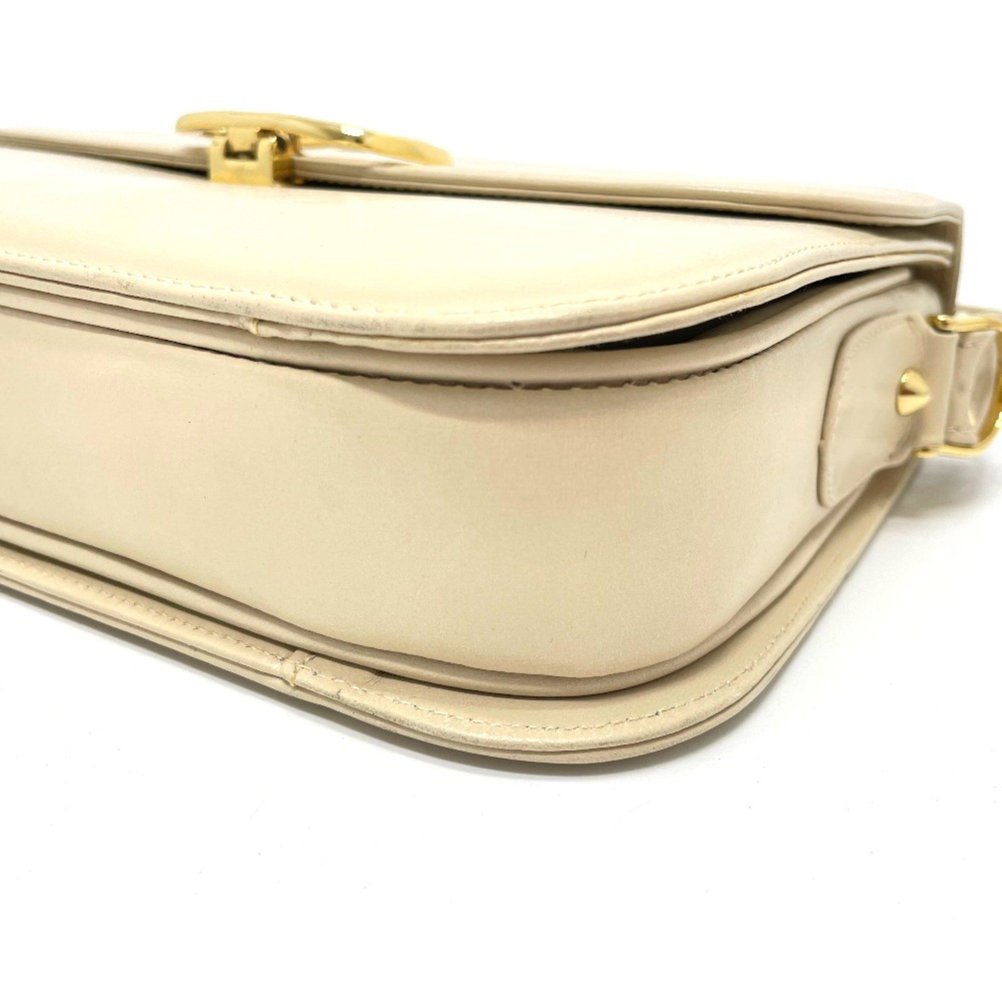 Celine CELINE Carriage hardware bag shawl Shoulder Bag Beige x GoldHardware Size ONE SIZE - 6 Thumbnail