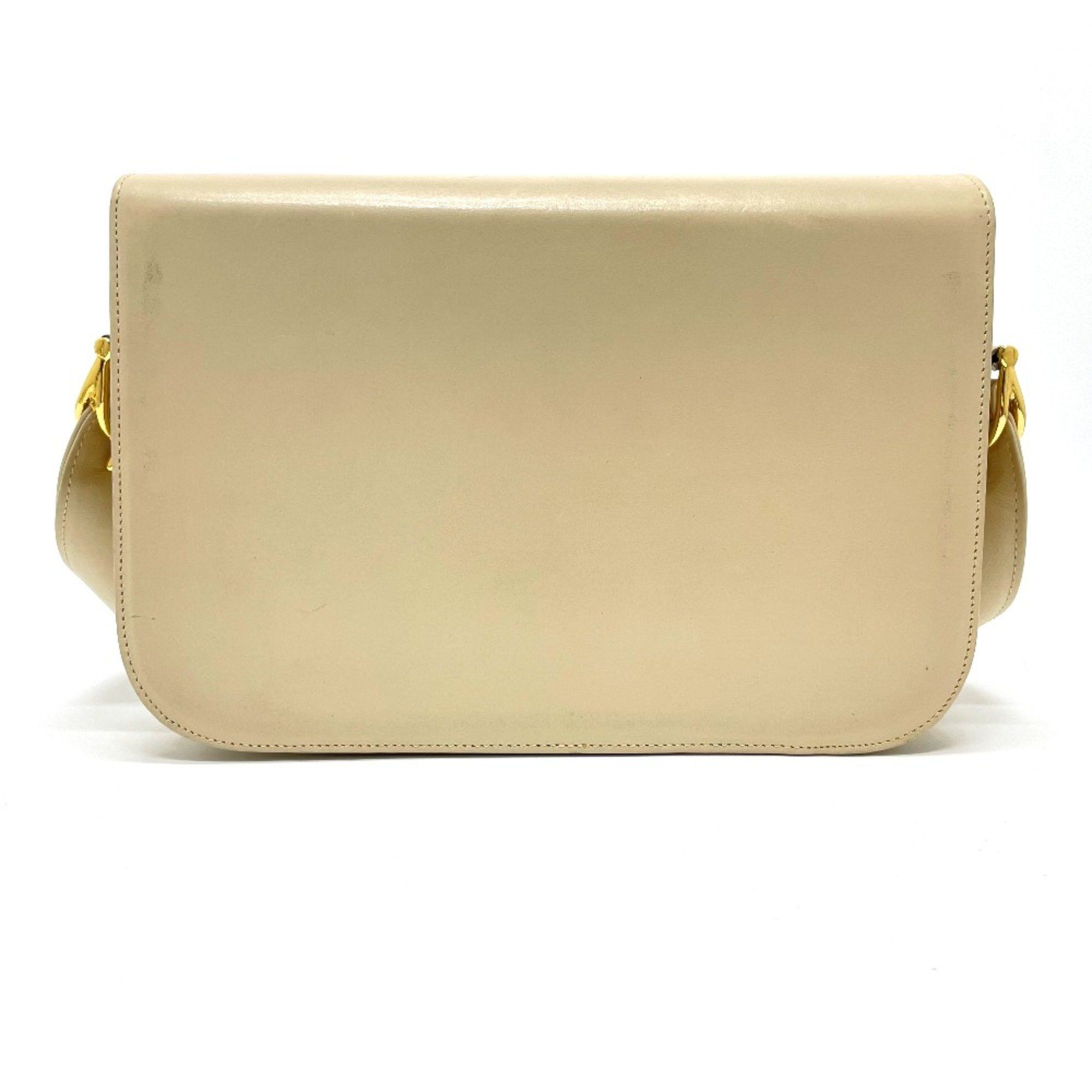Celine CELINE Carriage hardware bag shawl Shoulder Bag Beige x GoldHardware Size ONE SIZE - 2 Thumbnail